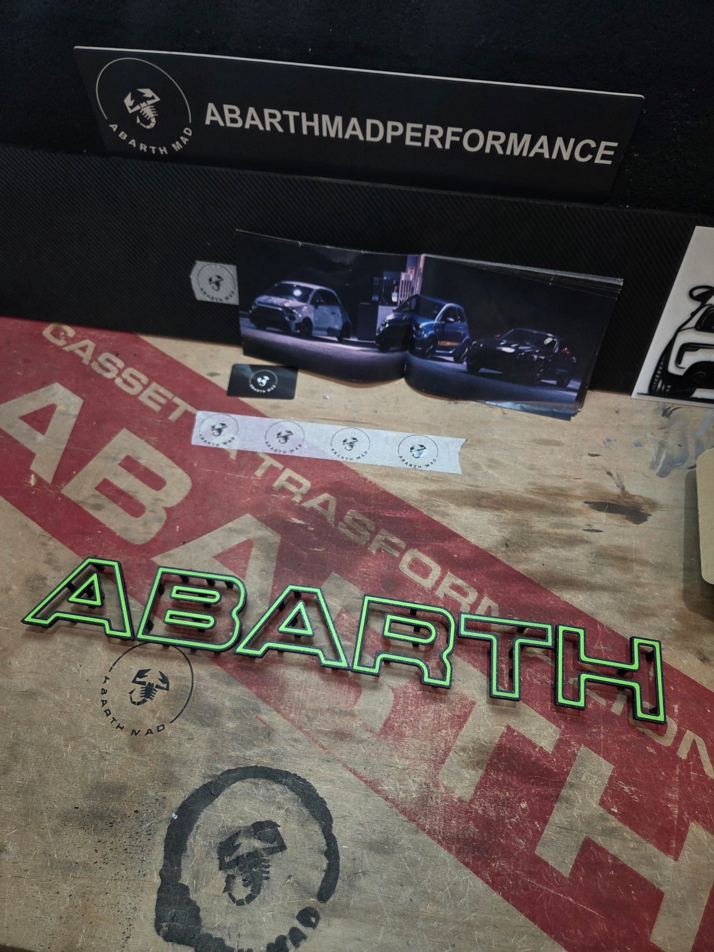 New!! Abarth 2016+ Restyling 3D Easy Fit Letras Clip Letters Front Bumper Grille Rejilla Delantera