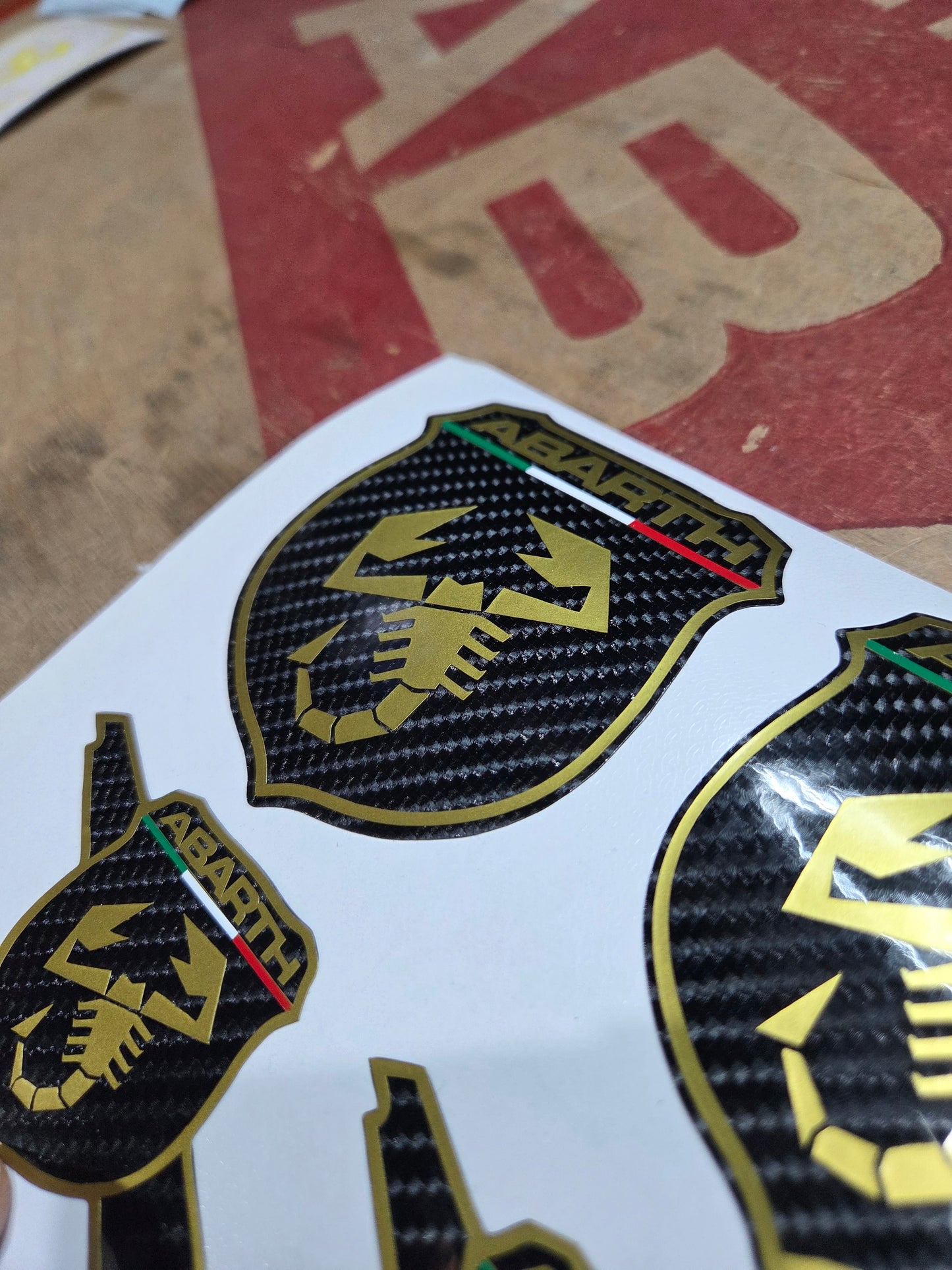 Abarth 500 Carbon Kit Logos Vinilo Emblemas Copri (5 vinilos)