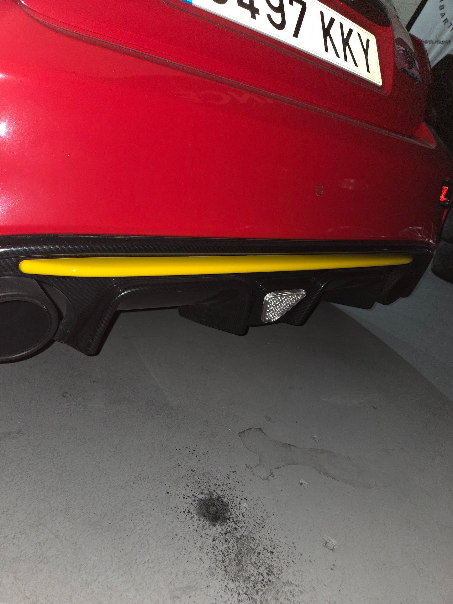 Abarth 2016+ Restyling Rear Diffusser Lip Bumper Cover Trasero Carcasa Cubierta ABS