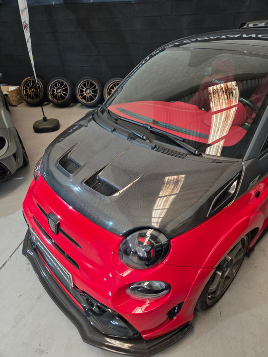 Exclusive Pre Order!! Abarth Fiat 500 Carbon Fiber 100% Japan Hood Capó Fibra Carbono