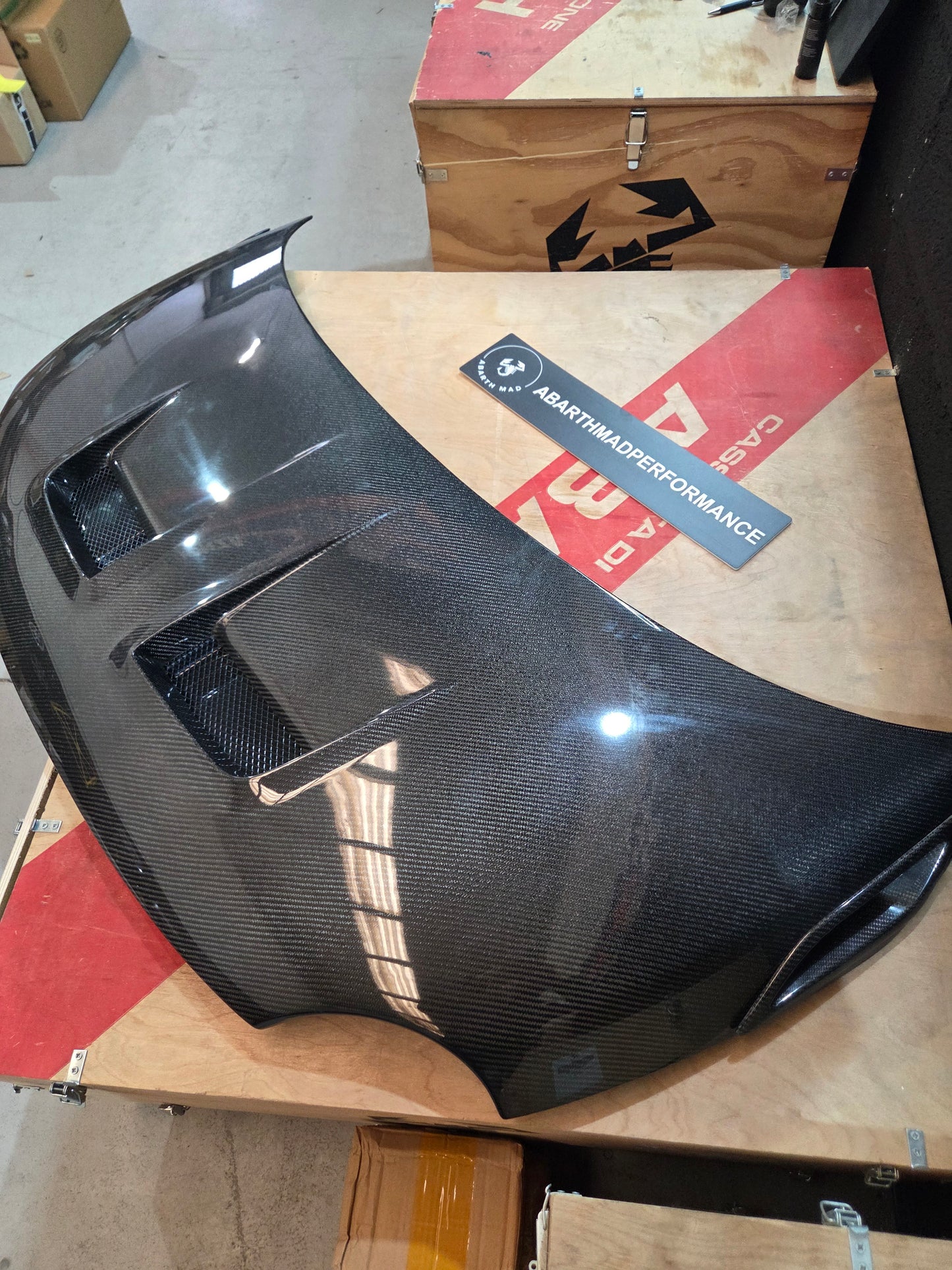 Exclusive Pre Order!! Abarth Fiat 500 Carbon Fiber 100% Japan Hood Capó Fibra Carbono