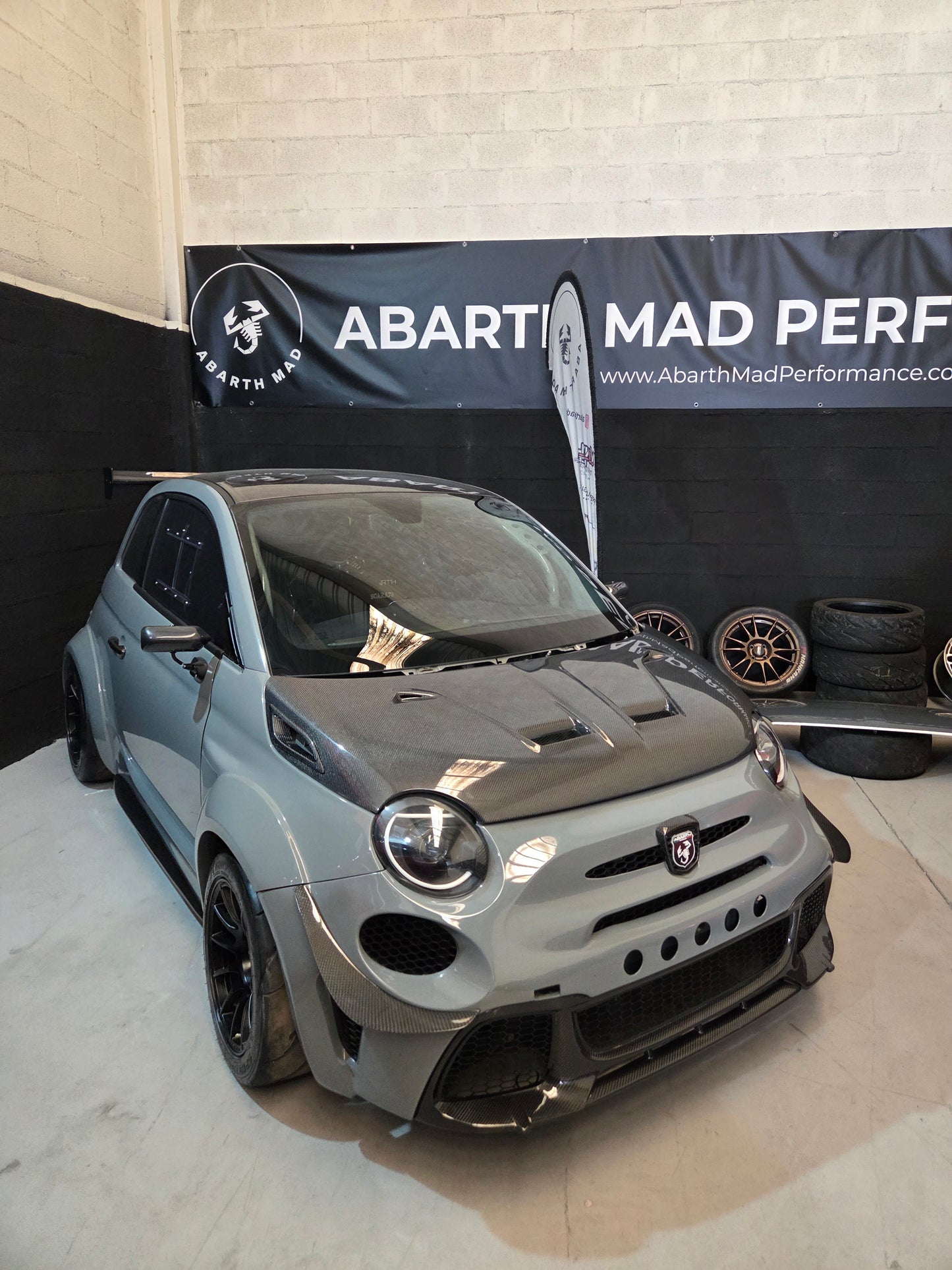 Abarth 500 All Model Hood Angry Style Cattivo Capó Fibra Enfadado o Normal Carbon Fiber or Fiber CHD