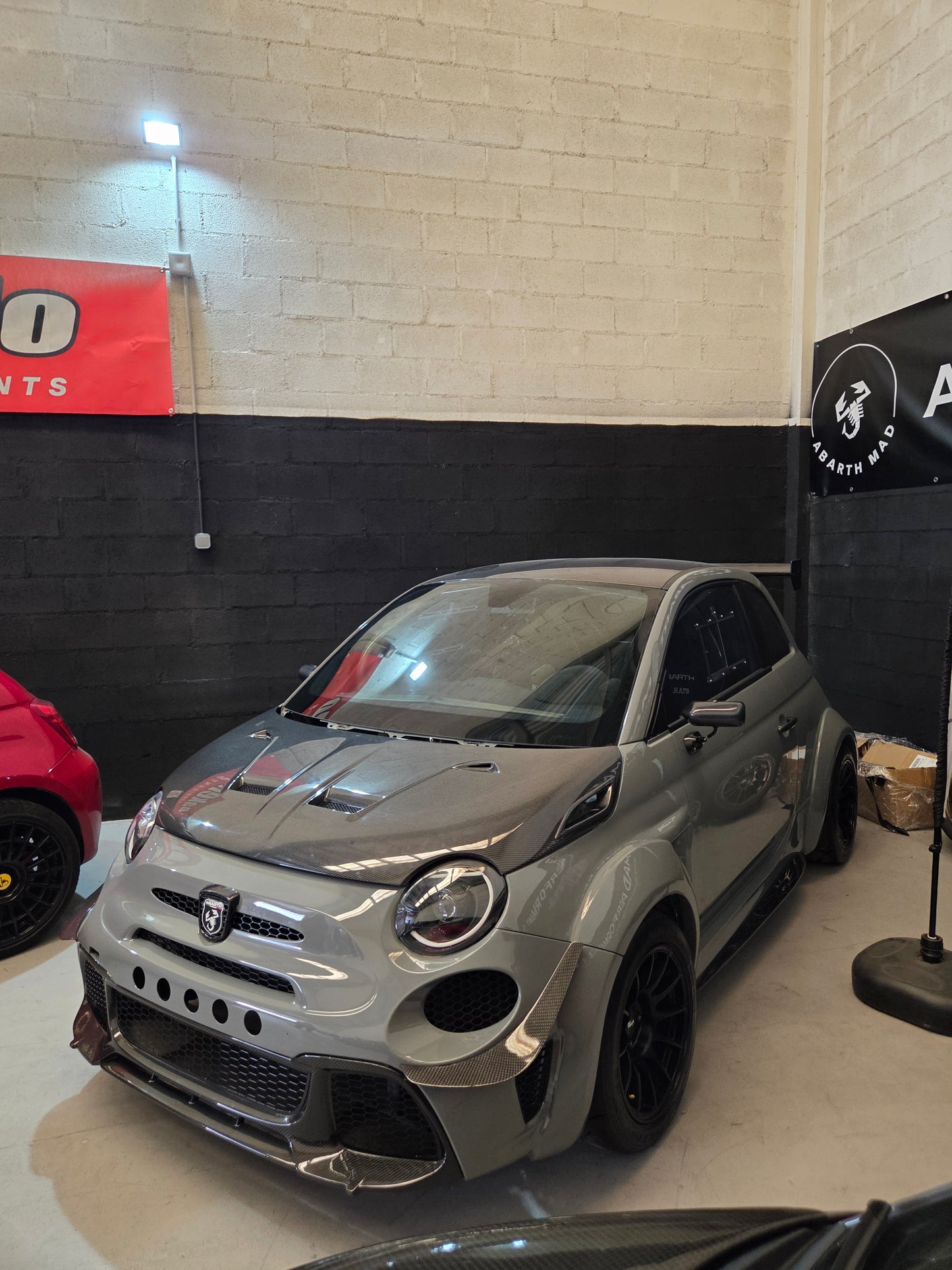 Abarth 500 All Model Hood Angry Style Cattivo Capó Fibra Enfadado o Normal Carbon Fiber or Fiber CHD