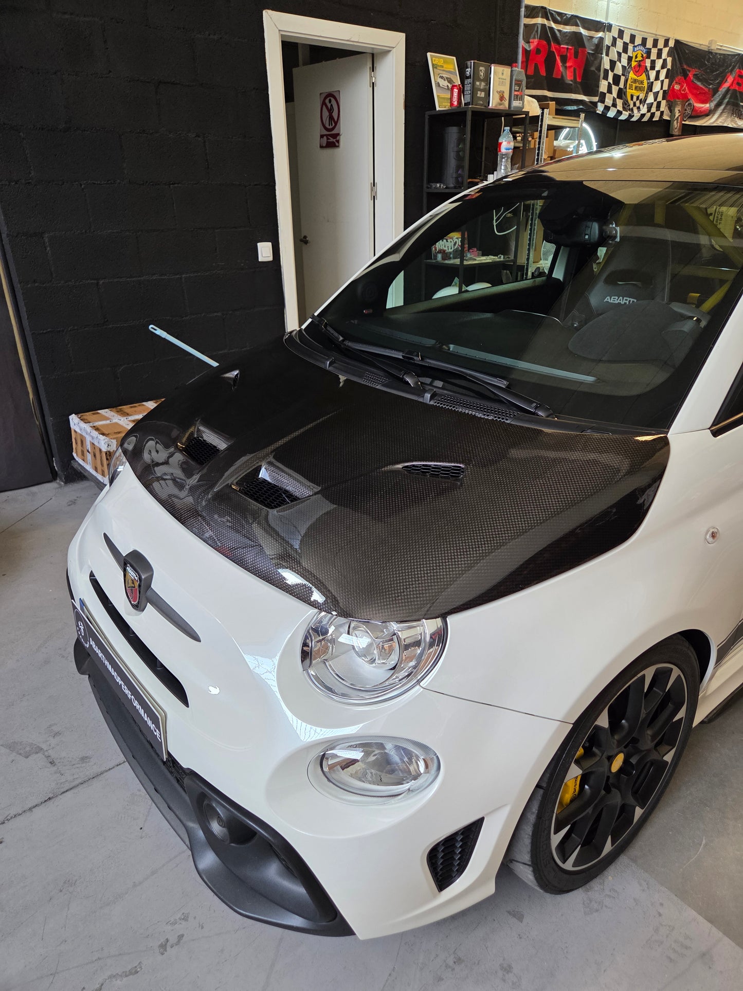 Abarth 500 All Model Hood Angry Style Cattivo Capó Fibra Enfadado o Normal Carbon Fiber or Fiber CHD
