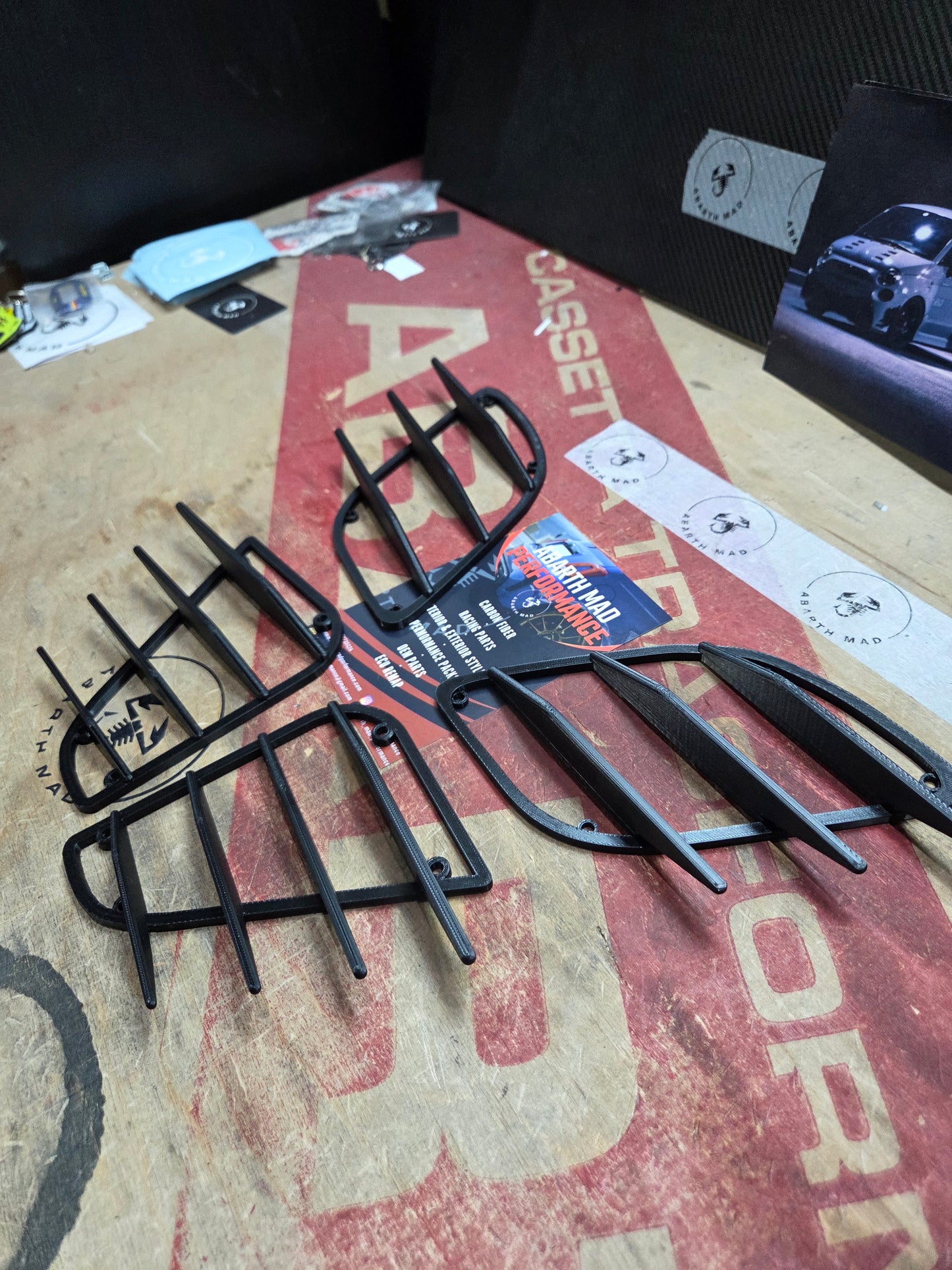 Abarth 500 All Model 3D Part Canards Deflectores Delanteros Front Side Vents Aero