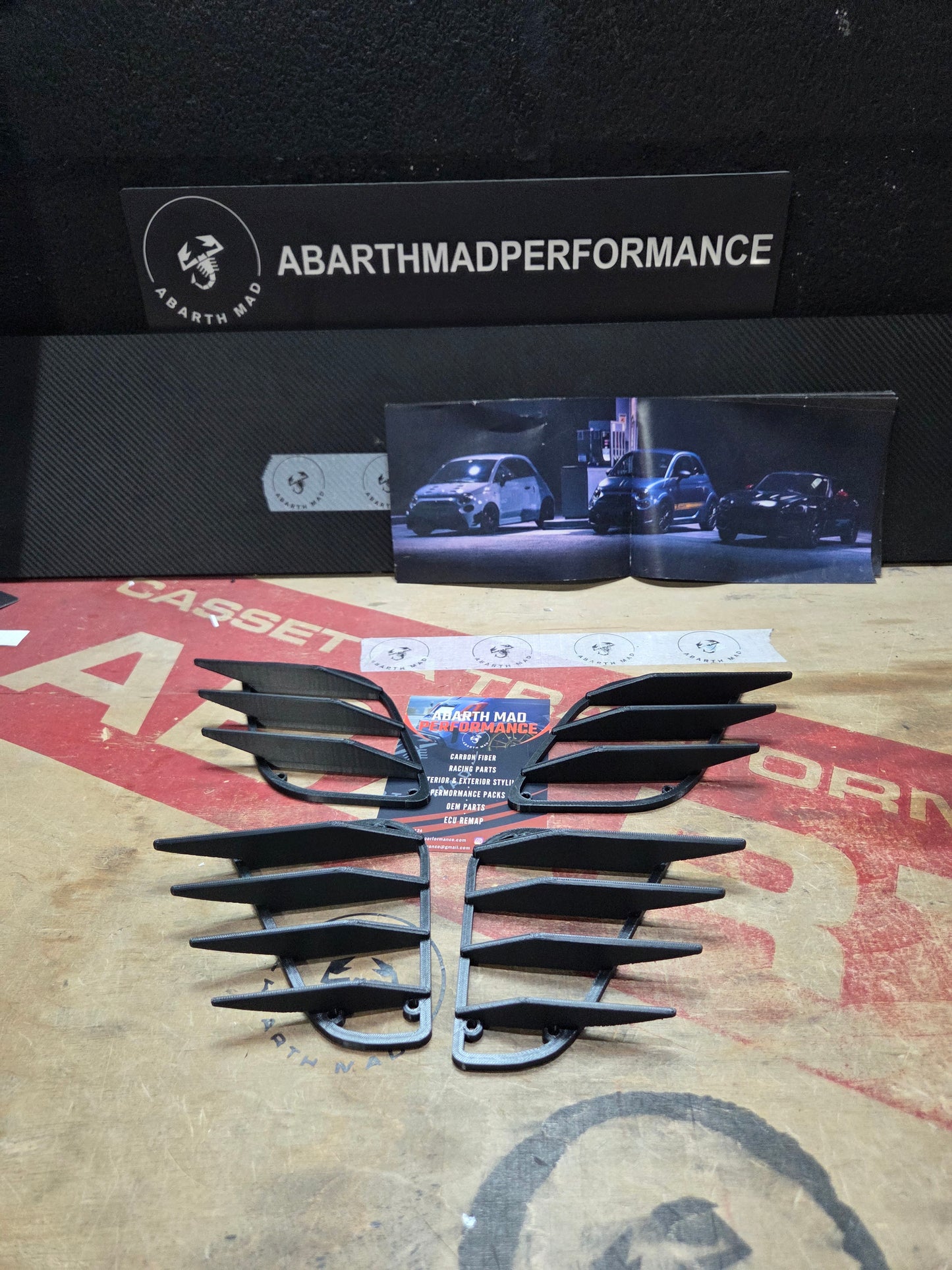 Abarth 500 All Model 3D Part Canards Deflectores Delanteros Front Side Vents Aero