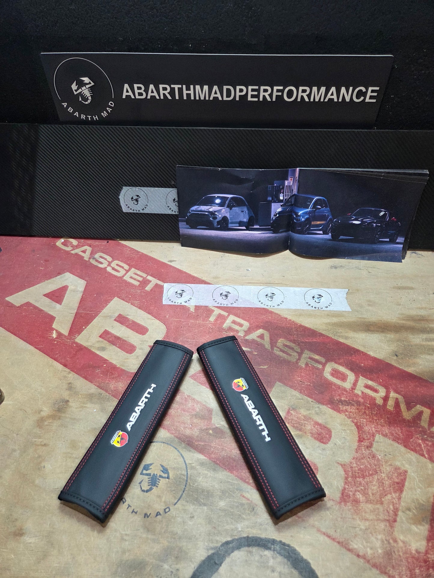 Abarth (2) Cinturón Seat Belt Protection Almohadillas Cubierta Protección Cuello