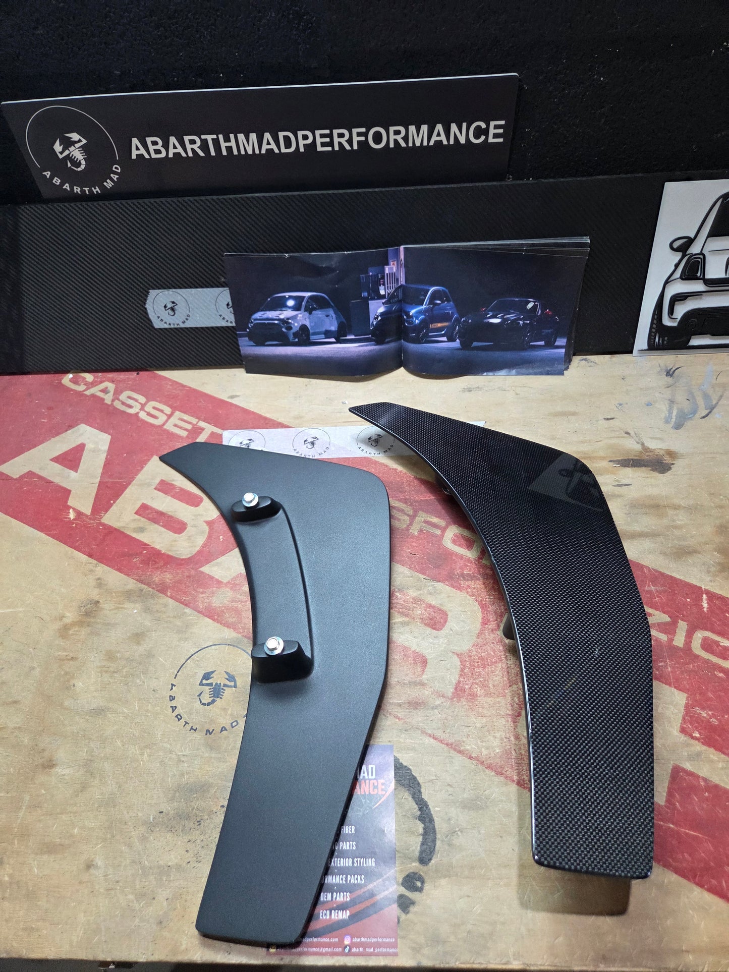 Abarth 500 All Model Canards Traseros Paragolpes Rear Bumper Fibra o Carbono CHD