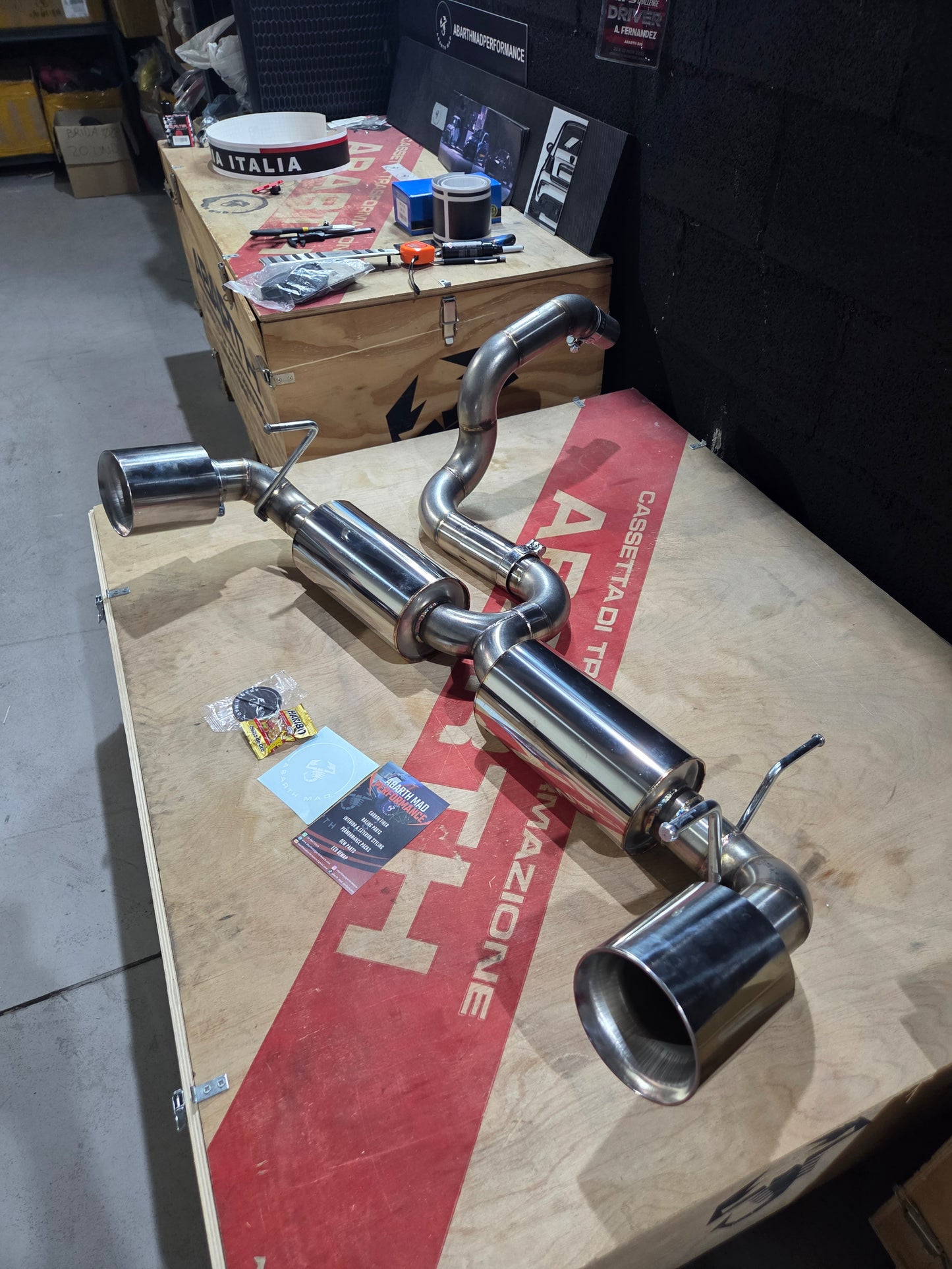 Scarico posteriore Abarth Doppio silenziatore 104/114/121mm