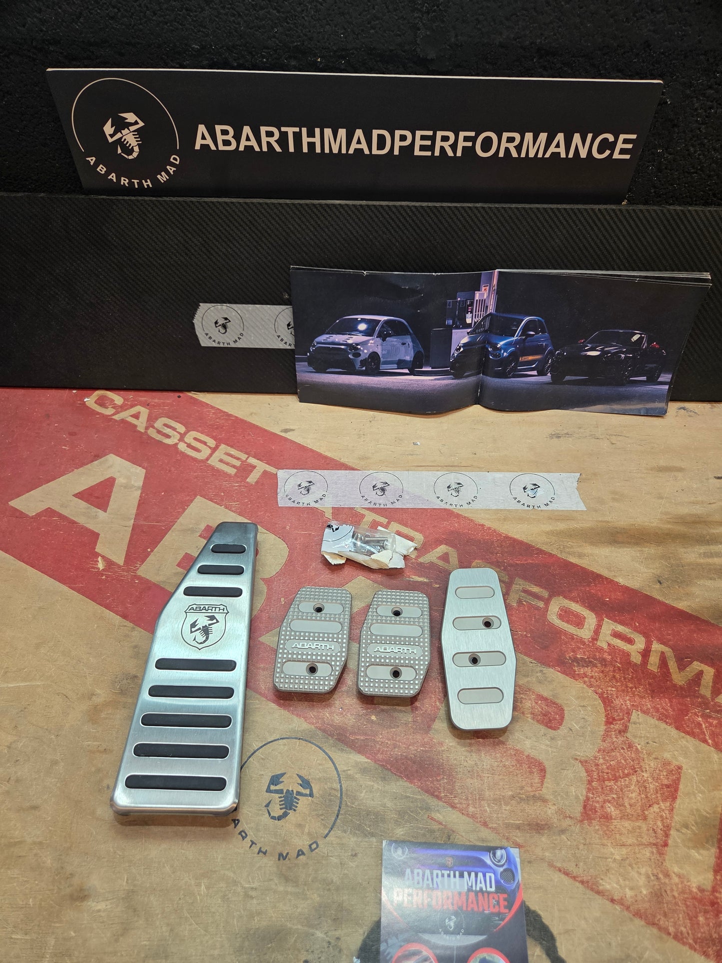 Abarth 500 Fiat All Models Manual ORIGINAL OEM Pedal Aluminium Footrest Pedales Aluminio Kit