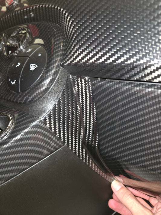 Abarth 500 All Model Passenger Side Carbon Fiber Dashboard Cover Copiloto Pasajero Fibra de Carbono Salpicadero