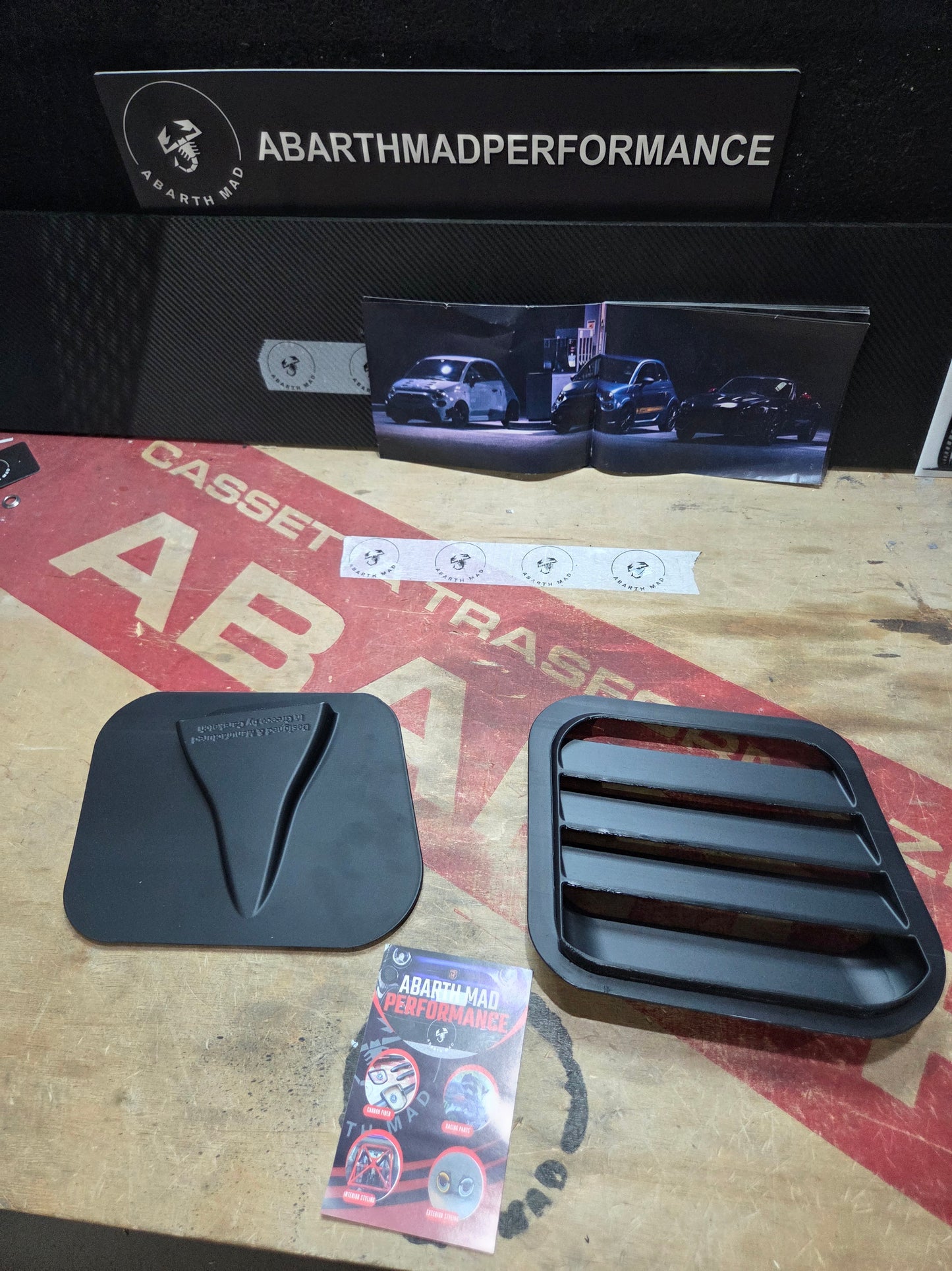 Abarth 500 All Model 3D Air Vents Set (2) Assetto Corse Hood Inserts Capó Salidas Aire