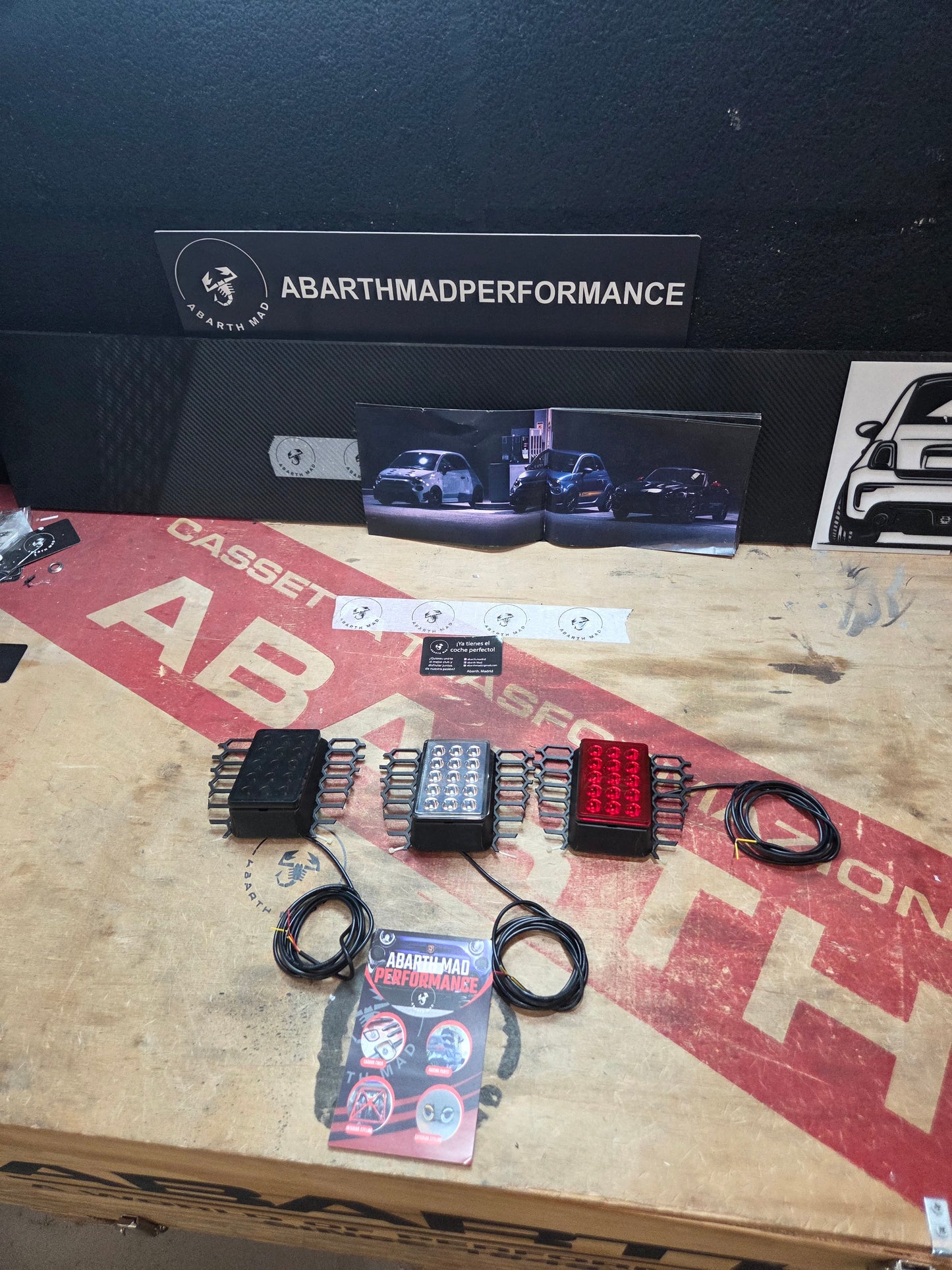 Abarth 2016+ Restyling F1 Style Diffusser Light with 3D grille Luz Difusor Rejilla Plug & Play