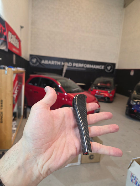 Abarth 500 All Model Carbon Fiber Steering Wheel Height Regulation Cover Leva Volante Regulación Carbono