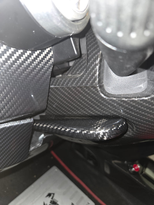 Abarth 500 All Model Carbon Fiber Steering Wheel Height Regulation Cover Leva Volante Regulación Carbono