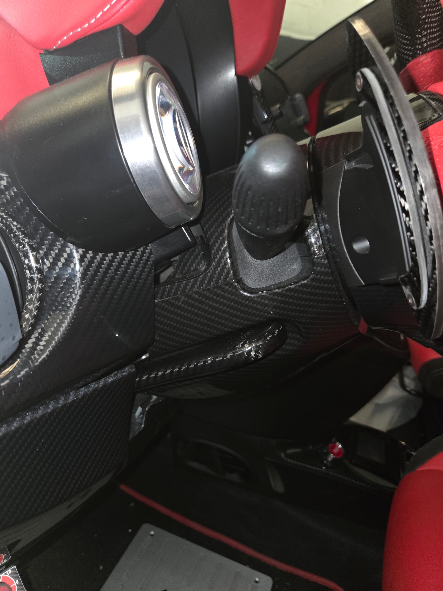 Abarth 500 All Model Carbon Fiber Steering Wheel Height Regulation Cover Leva Volante Regulación Carbono