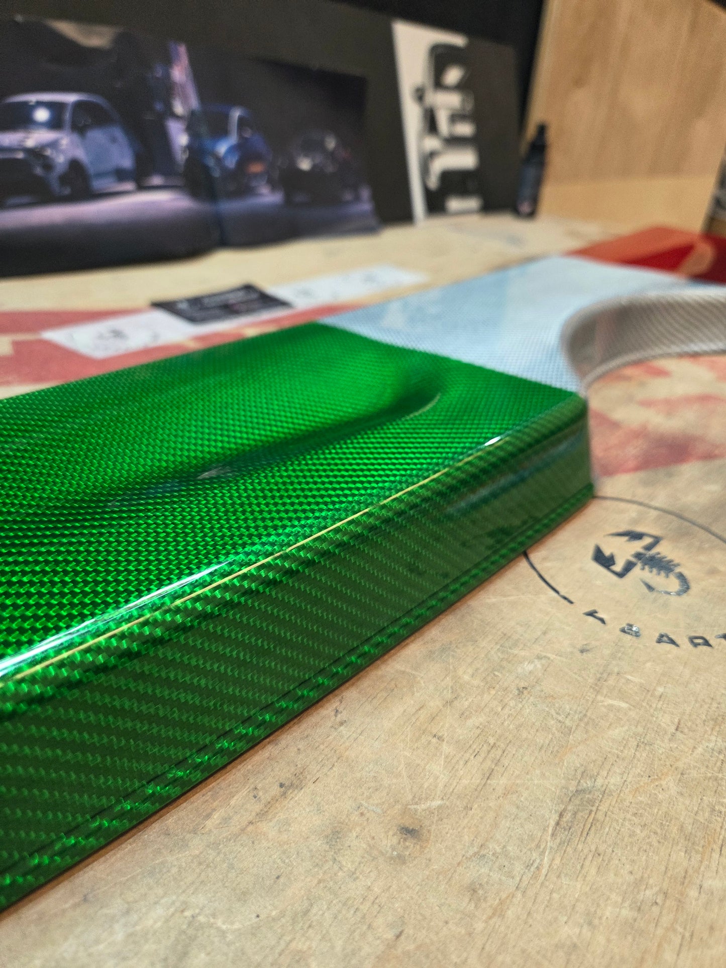 Abarth 500 All Model Bandeja Maletero Cover Fibra de Carbono Italia 🇮🇹 100% Real Carbon Rear Storage rack Italian Flag