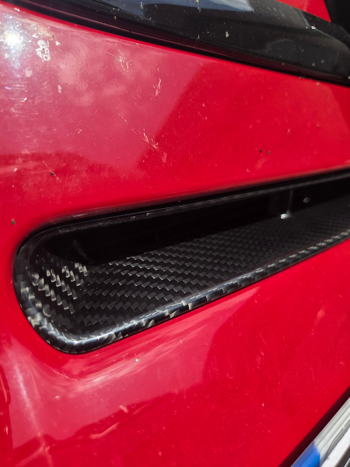 Abarth 500 All Model Front Carbon Fiber Vent Air Intake Bumper Grille Fibra de Carbono Rejilla Entrada Aire Frontal Paragolpes