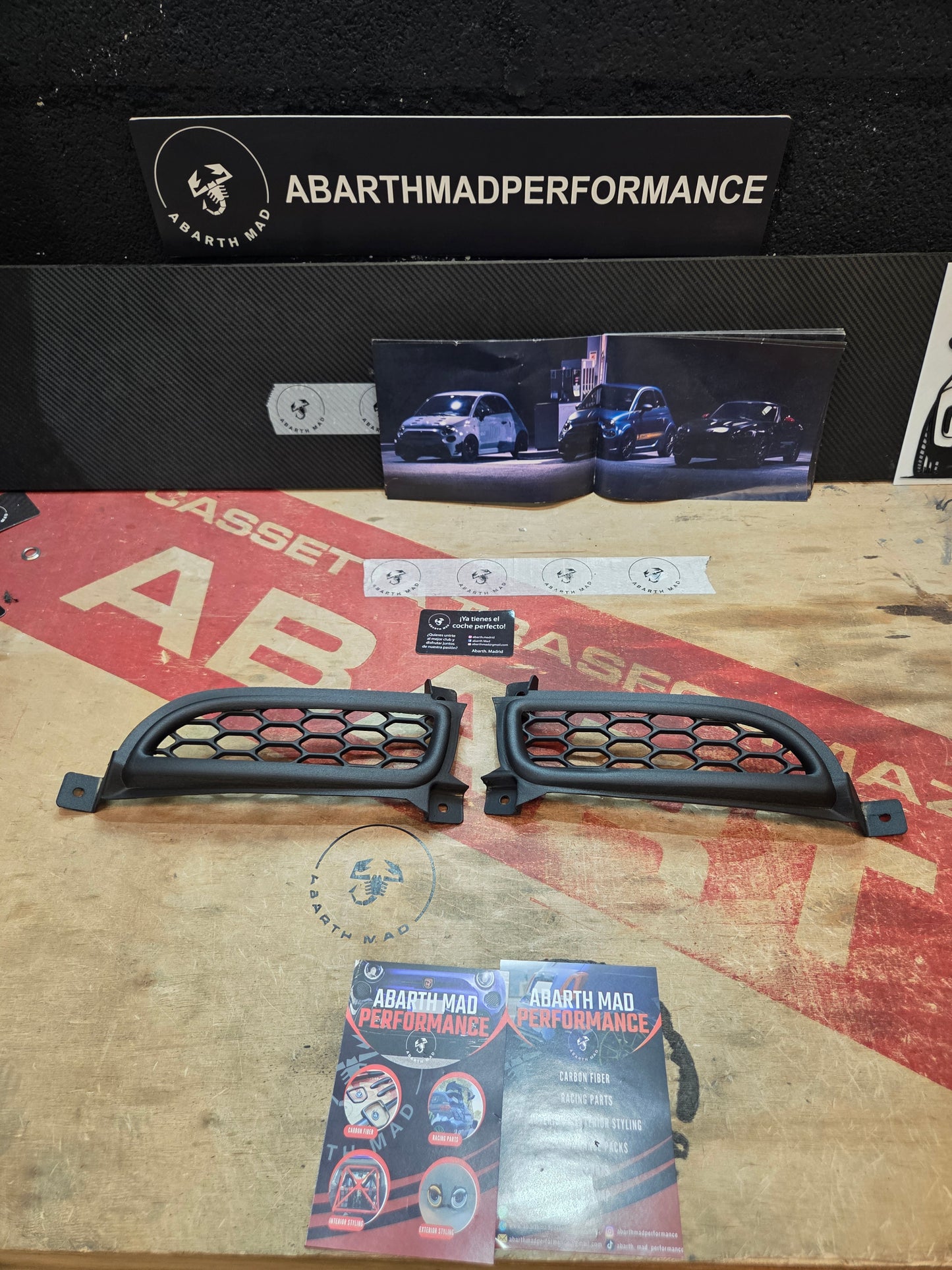 Abarth 500 Restyling Bumper Set Pareja (2) 3D Rear Reflector Lights Rejilla Paragolpes Trasero