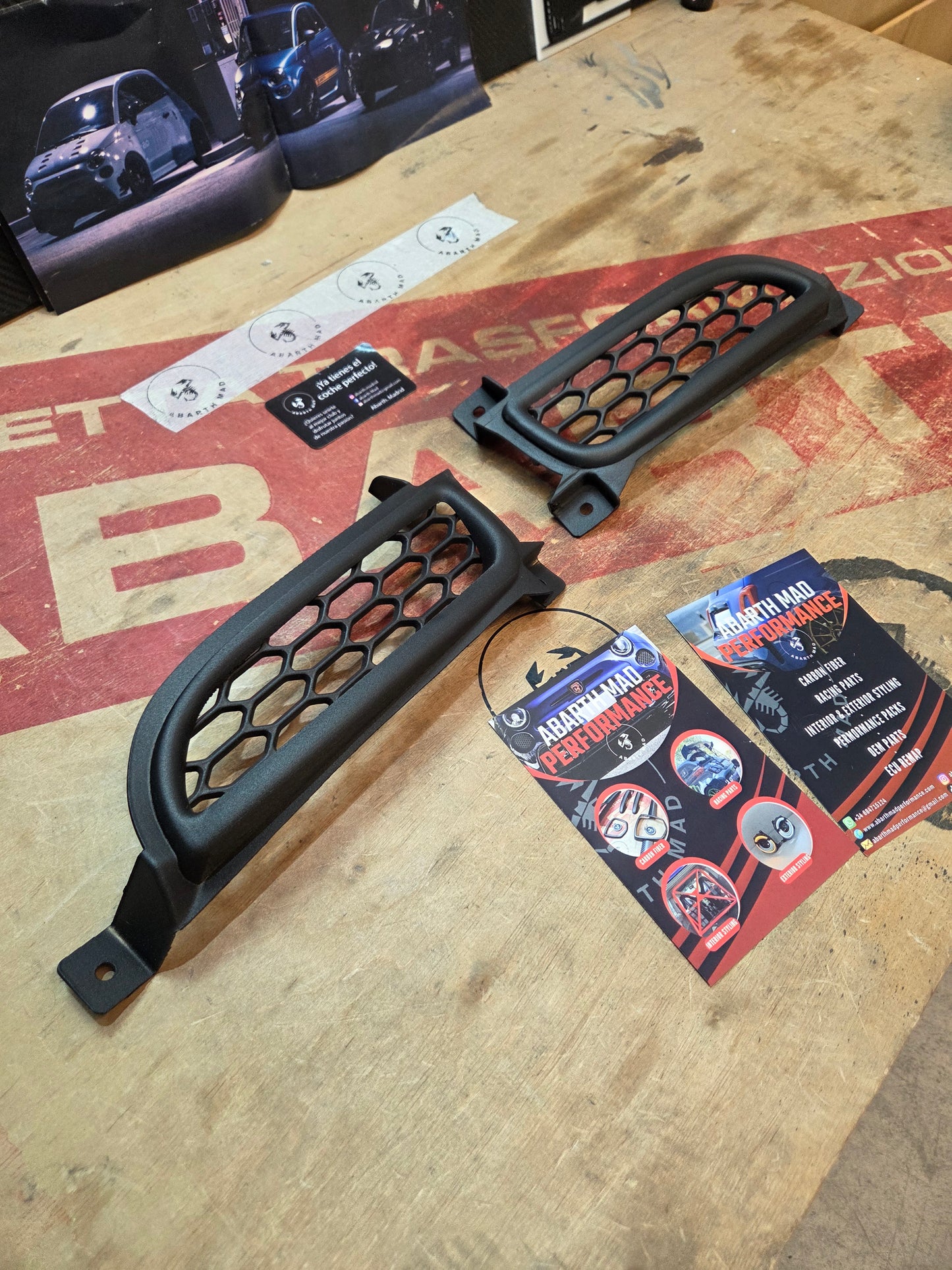 Abarth 500 Restyling Bumper Set Pareja (2) 3D Rear Reflector Lights Rejilla Paragolpes Trasero