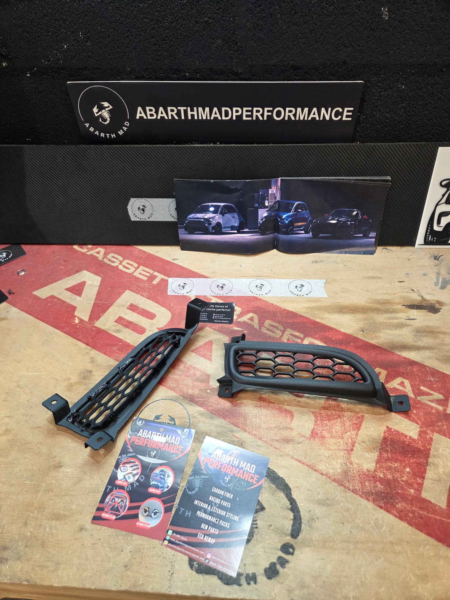 Abarth 500 Restyling Bumper Set Pareja (2) 3D Rear Reflector Lights Rejilla Paragolpes Trasero