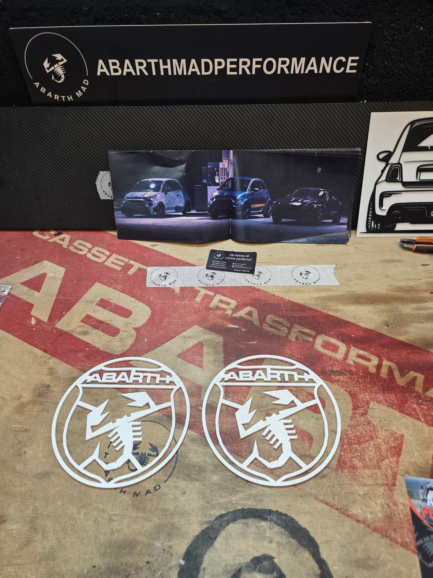 Abarth Fiat 500 Cover 3D Speaker Altavoz Set Pareja (2)