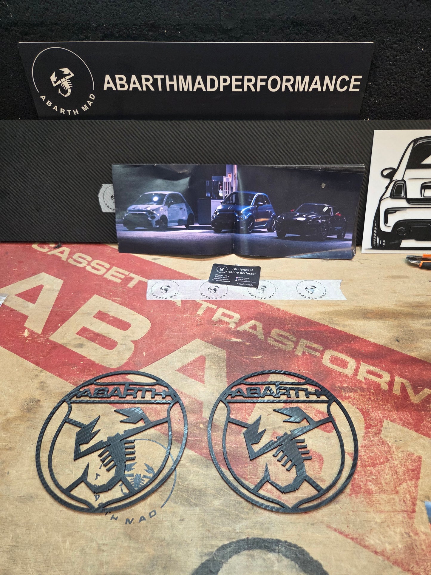 Abarth Fiat 500 Cover 3D Speaker Altavoz Set Pareja (2)