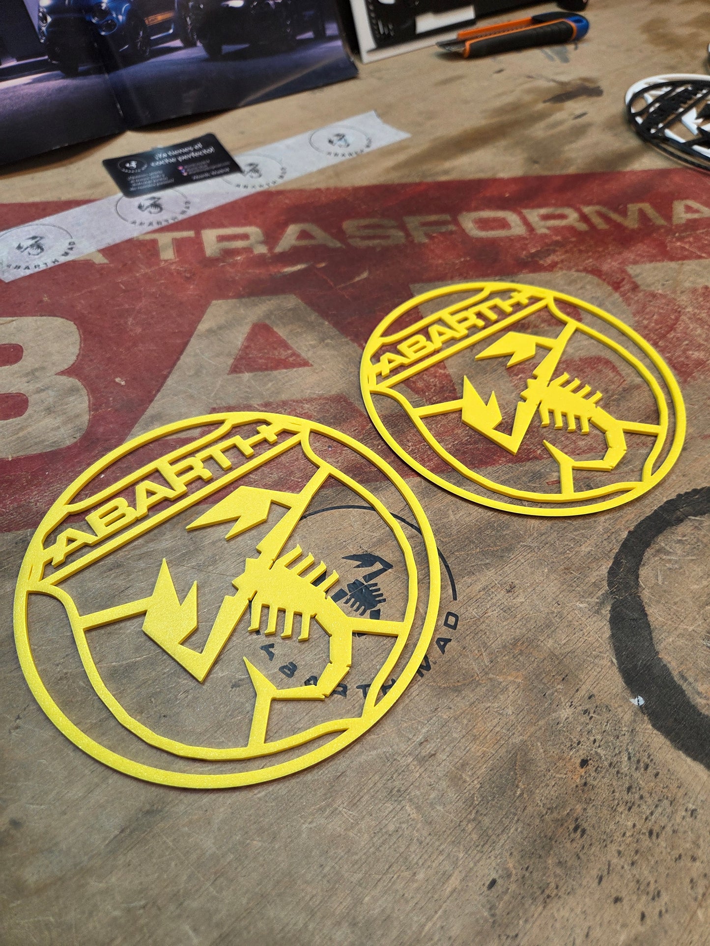 Abarth Fiat 500 Cover 3D Speaker Altavoz Set Pareja (2)