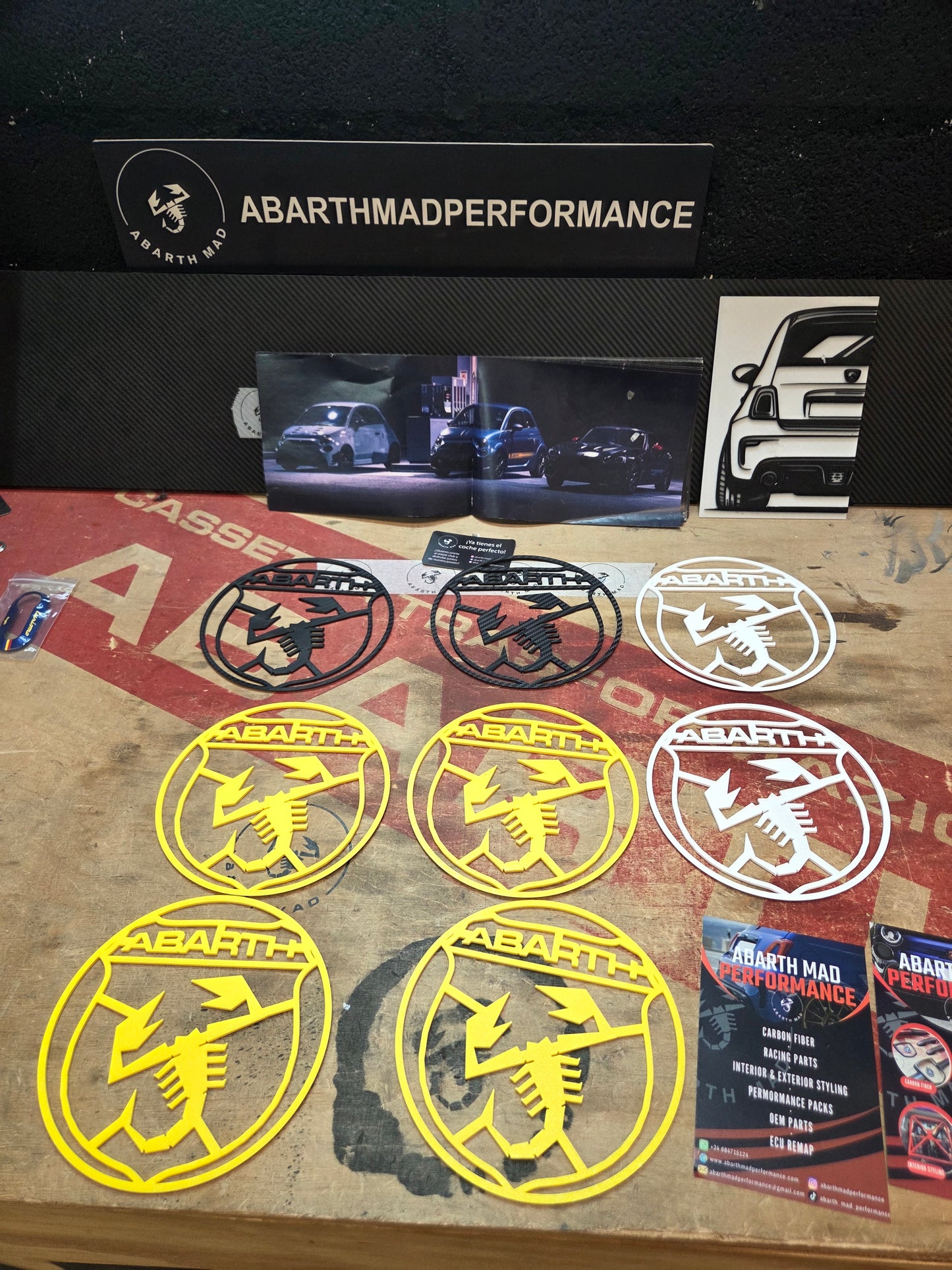 Abarth Fiat 500 Cover 3D Speaker Altavoz Set Pareja (2)