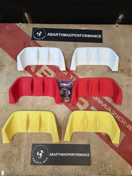 Abarth 2016+ Restyling 3D Rear Racing F1 Style Diffusser Cover Set (2) Difusor Trasero Añadido