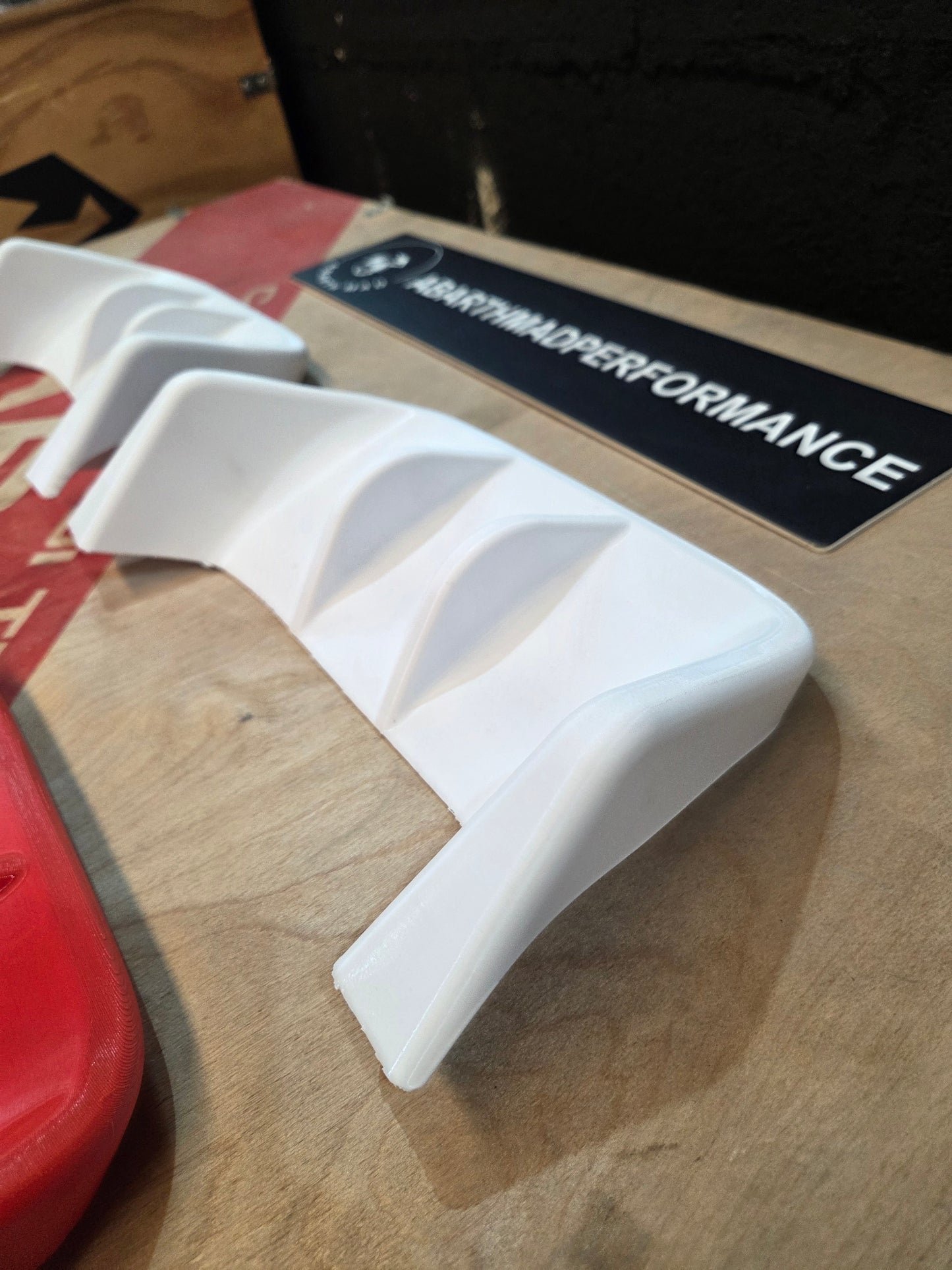 Abarth 2016+ Restyling 3D Rear Racing F1 Style Diffusser Cover Set (2) Difusor Trasero Añadido