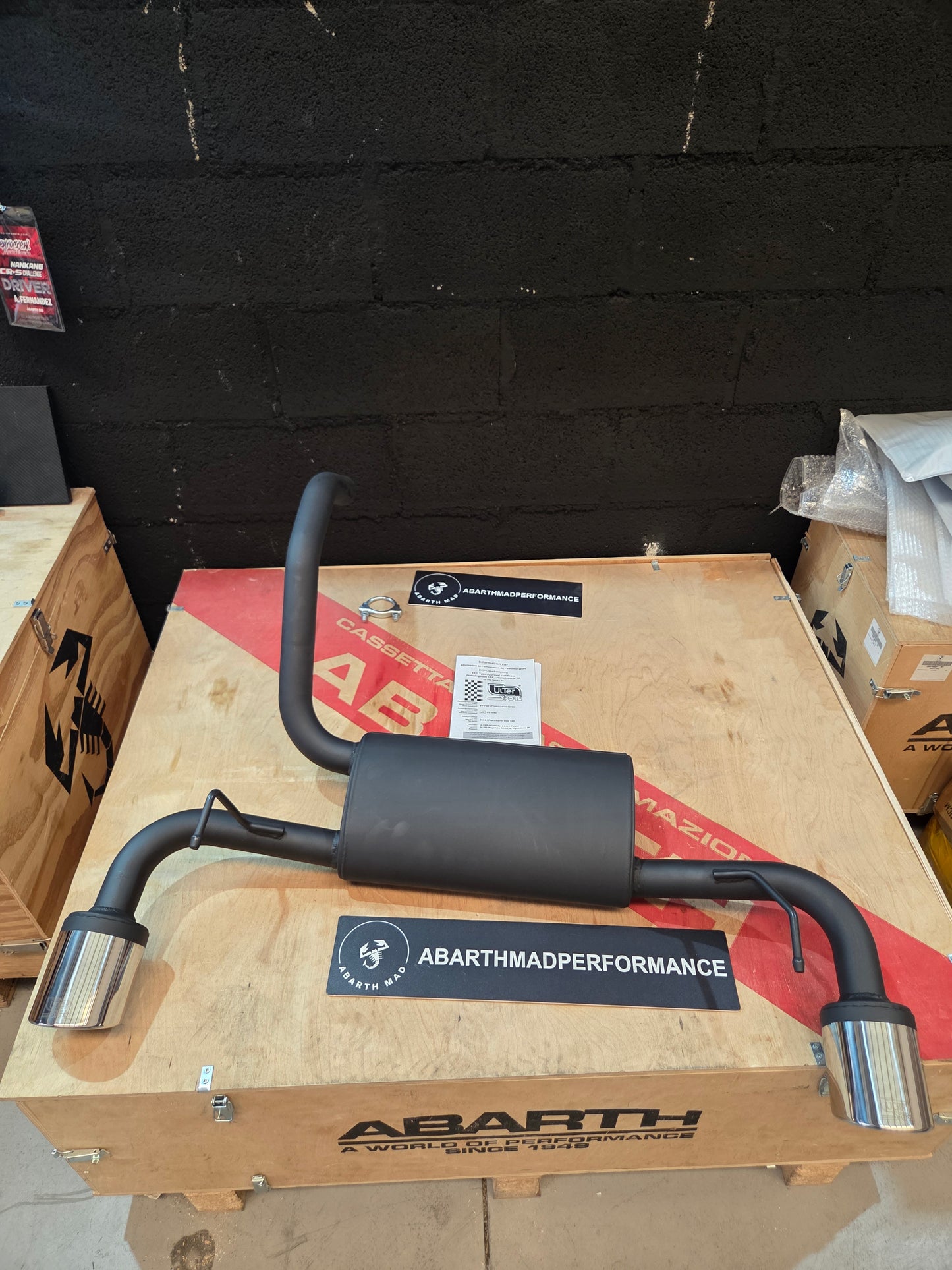 Abarth 500 All Model Legal Homologated Exhaust Ulter Escape Homologado CEE TUV 100mm Ends Colas
