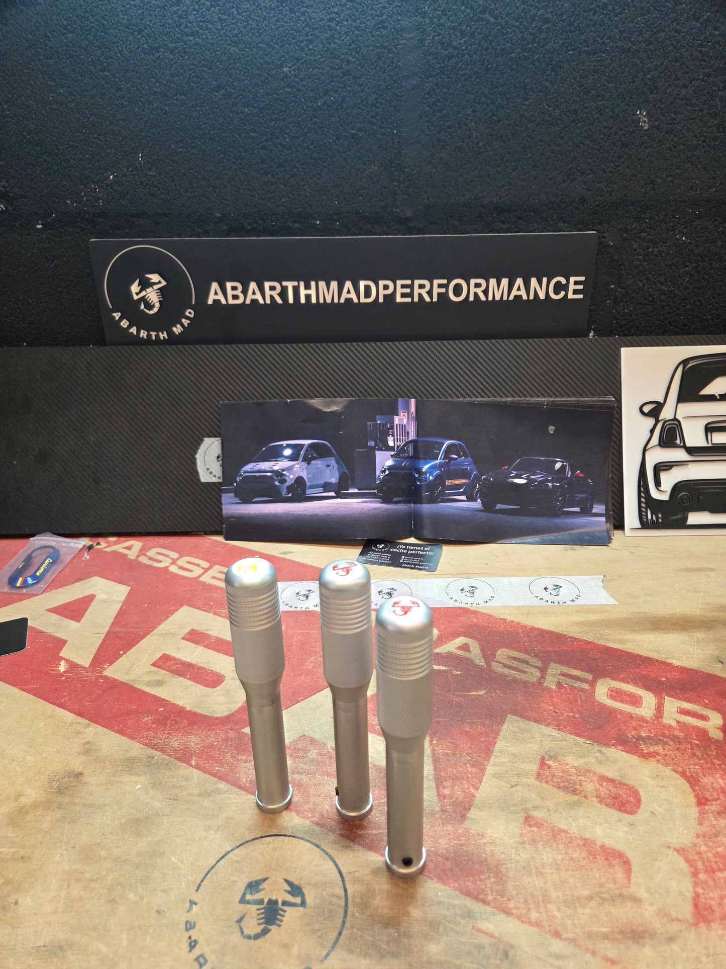 Abarth 500 All Model Aluminium Gears Knob Slim Pomo Marchas Aluminio Modelo Estrecho