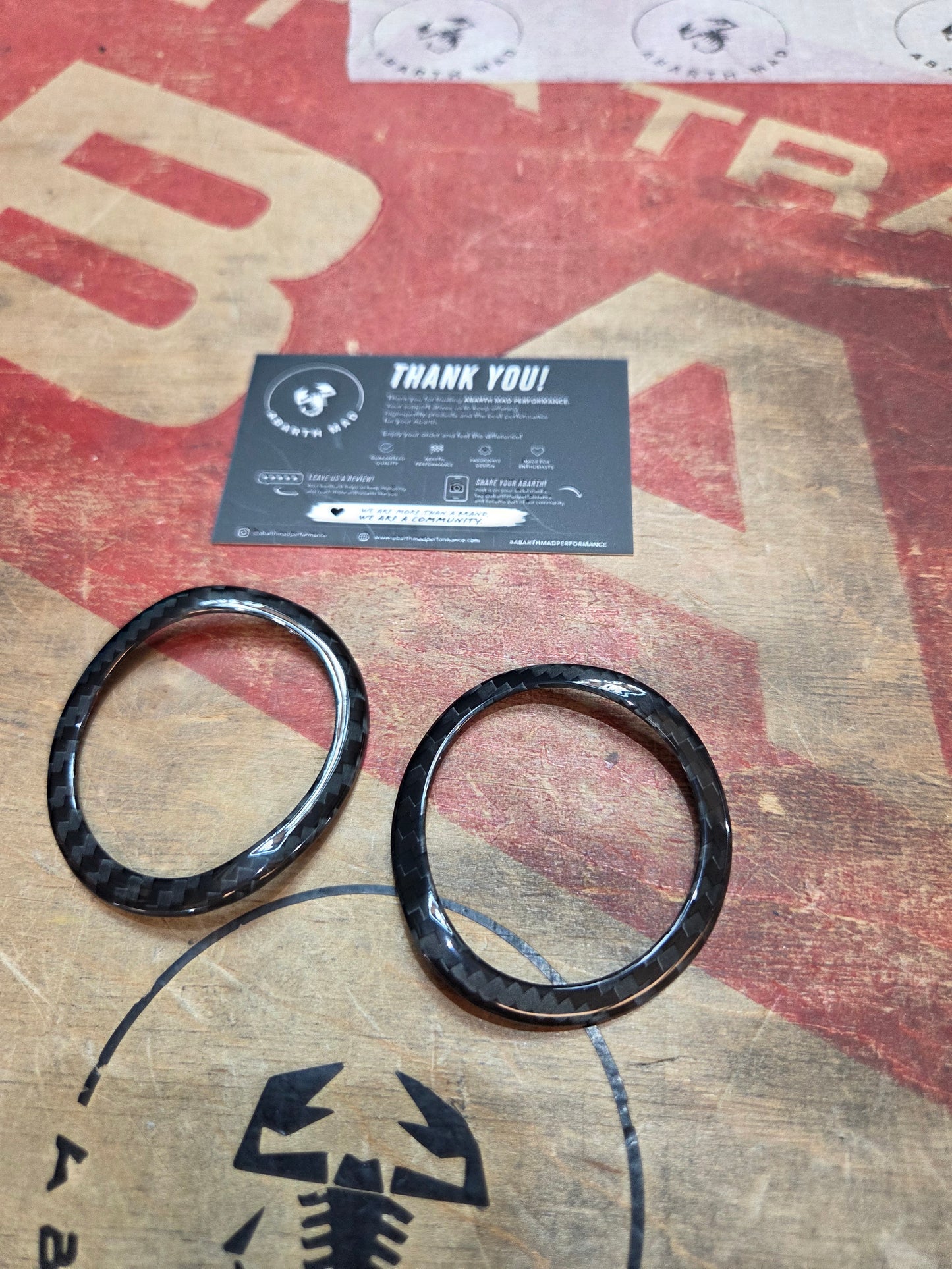 Abarth 500 All Model Carbon Fiber Dashboard Air Defrost Set (2) Fibra de Carbono Rejilla Salpicadero Aireadores