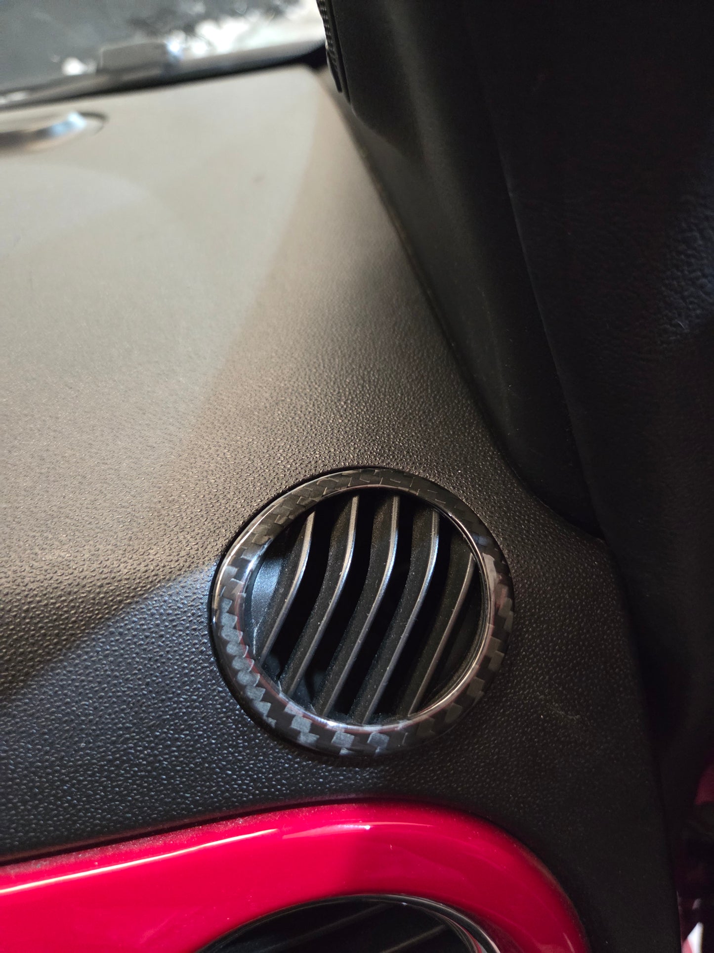Abarth 500 All Model Carbon Fiber Dashboard Air Defrost Set (2) Fibra de Carbono Rejilla Salpicadero Aireadores