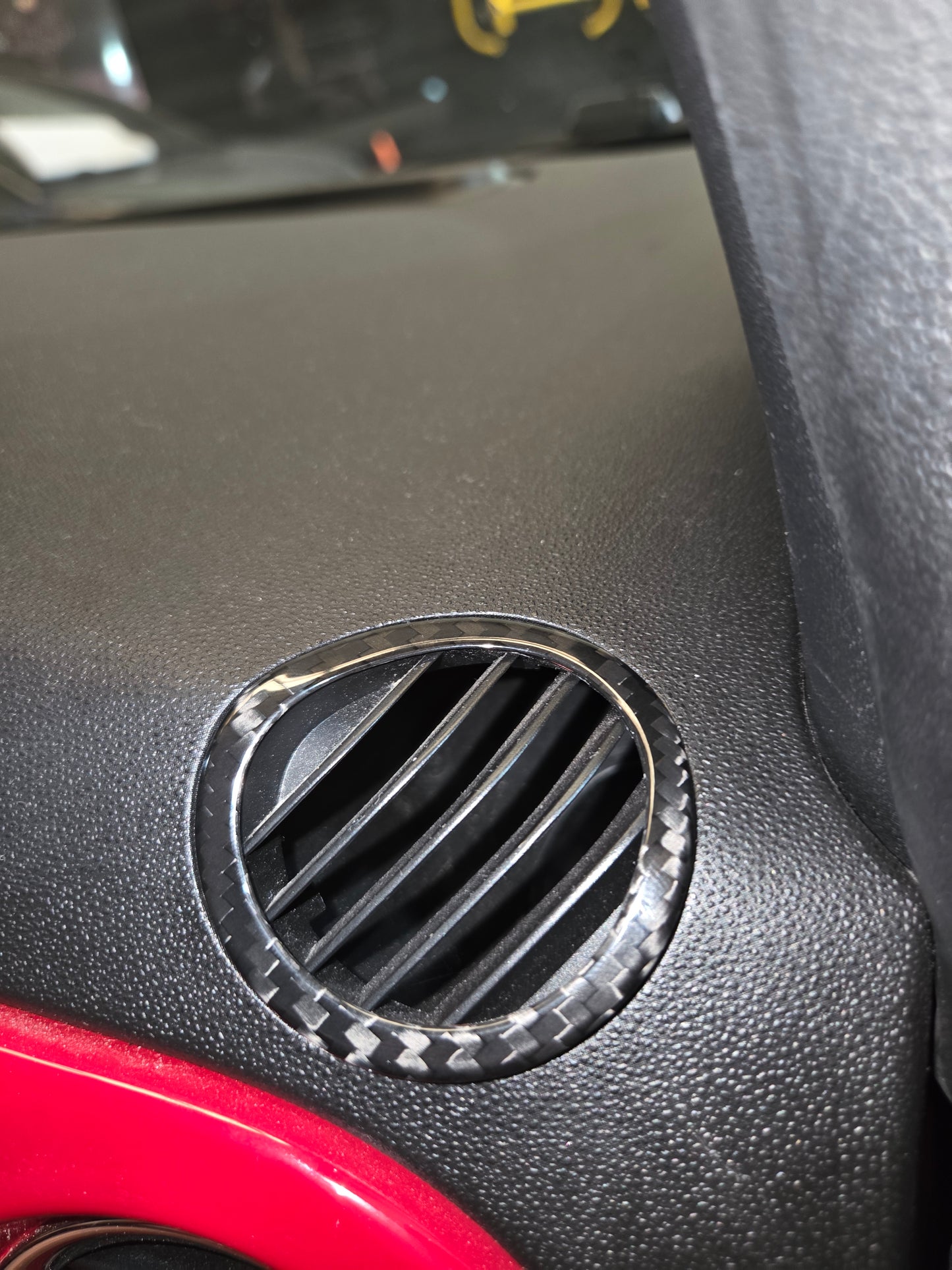 Abarth 500 All Model Carbon Fiber Dashboard Air Defrost Set (2) Fibra de Carbono Rejilla Salpicadero Aireadores