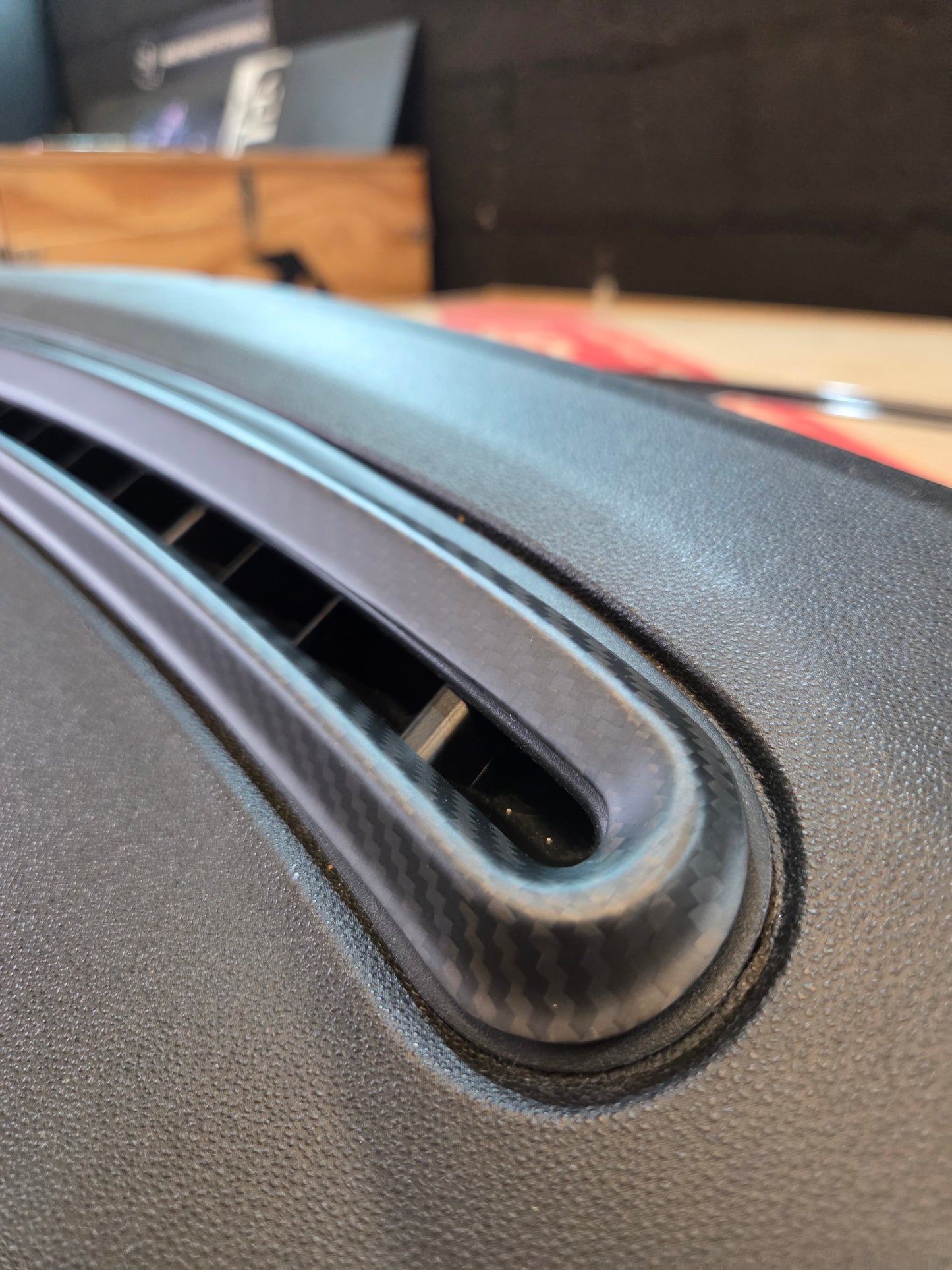 Abarth 500 All Model Carbon Fiber Windshield Defroster Air Top Vents Set (2) Cover Salpicadero Aireadores Superiores
