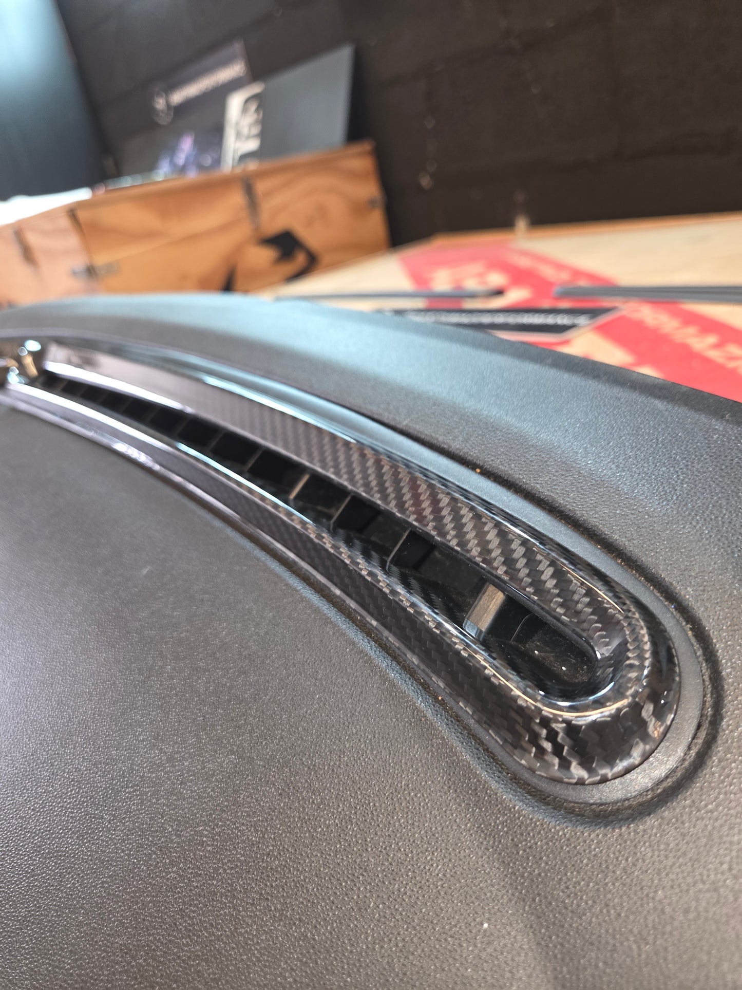 Abarth 500 All Model Carbon Fiber Windshield Defroster Air Top Vents Set (2) Cover Salpicadero Aireadores Superiores