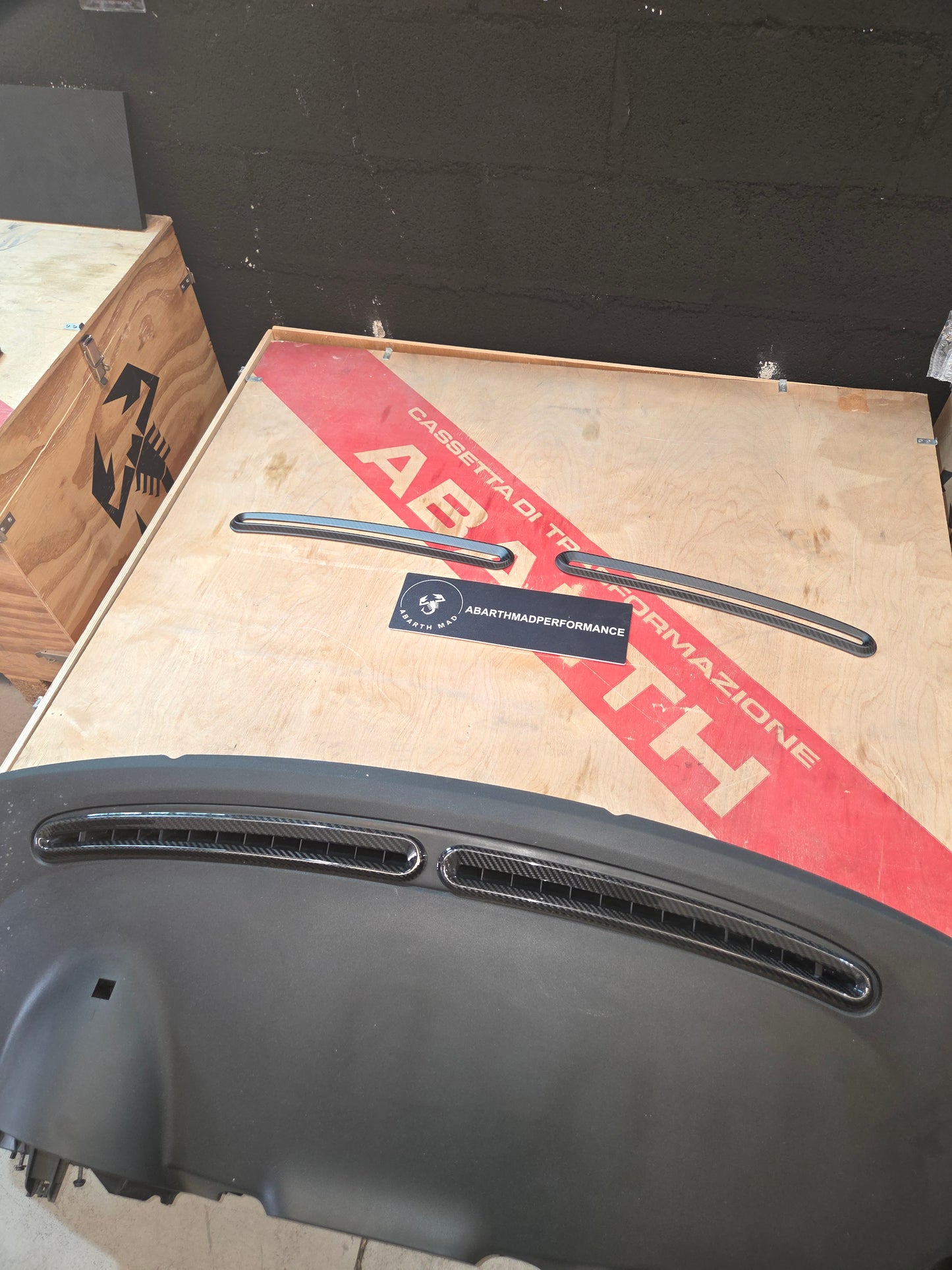 Abarth 500 All Model Carbon Fiber Windshield Defroster Air Top Vents Set (2) Cover Salpicadero Aireadores Superiores