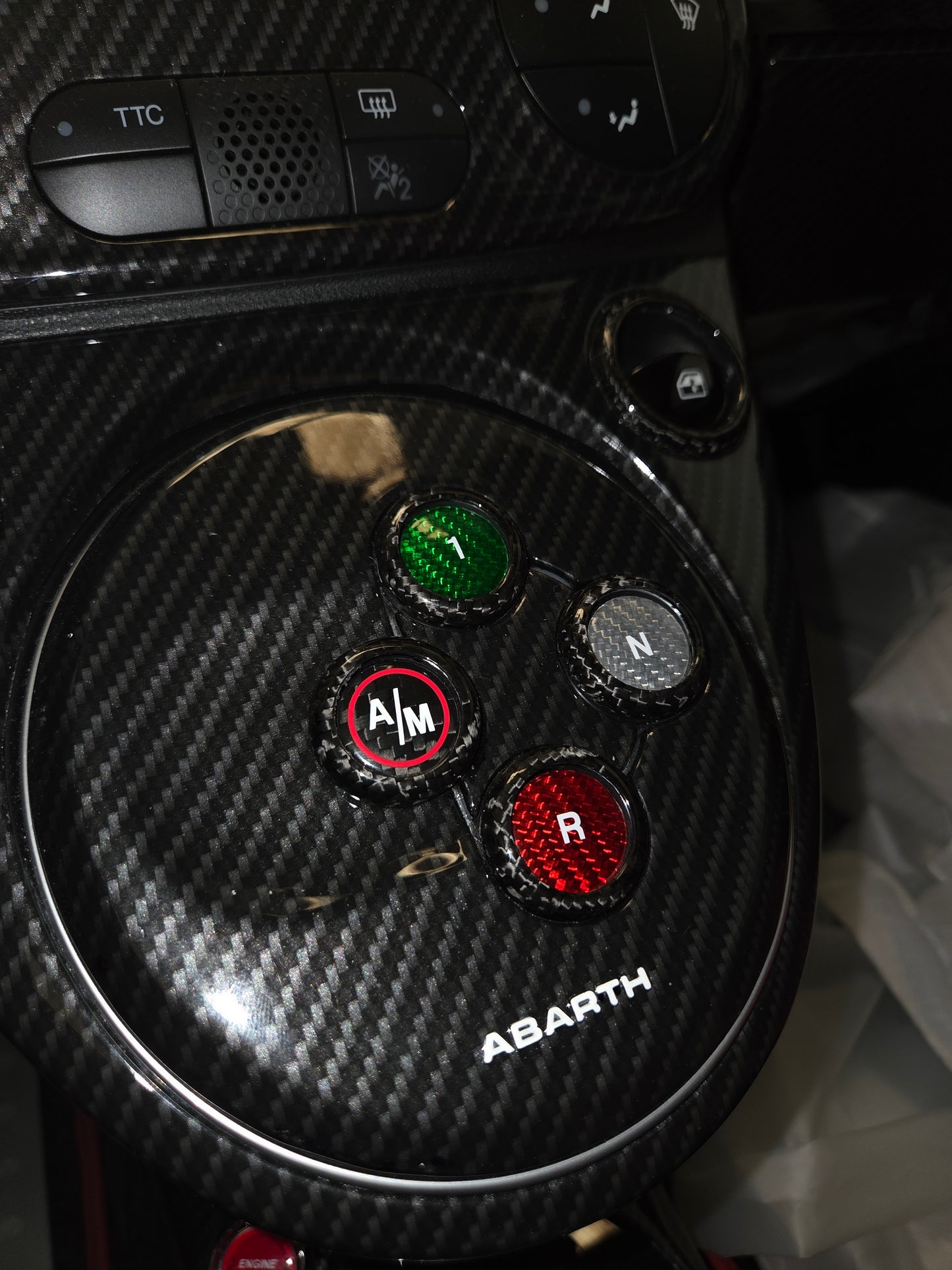 Abarth 500 All Model Auto MTA Buttons Carbon Fiber