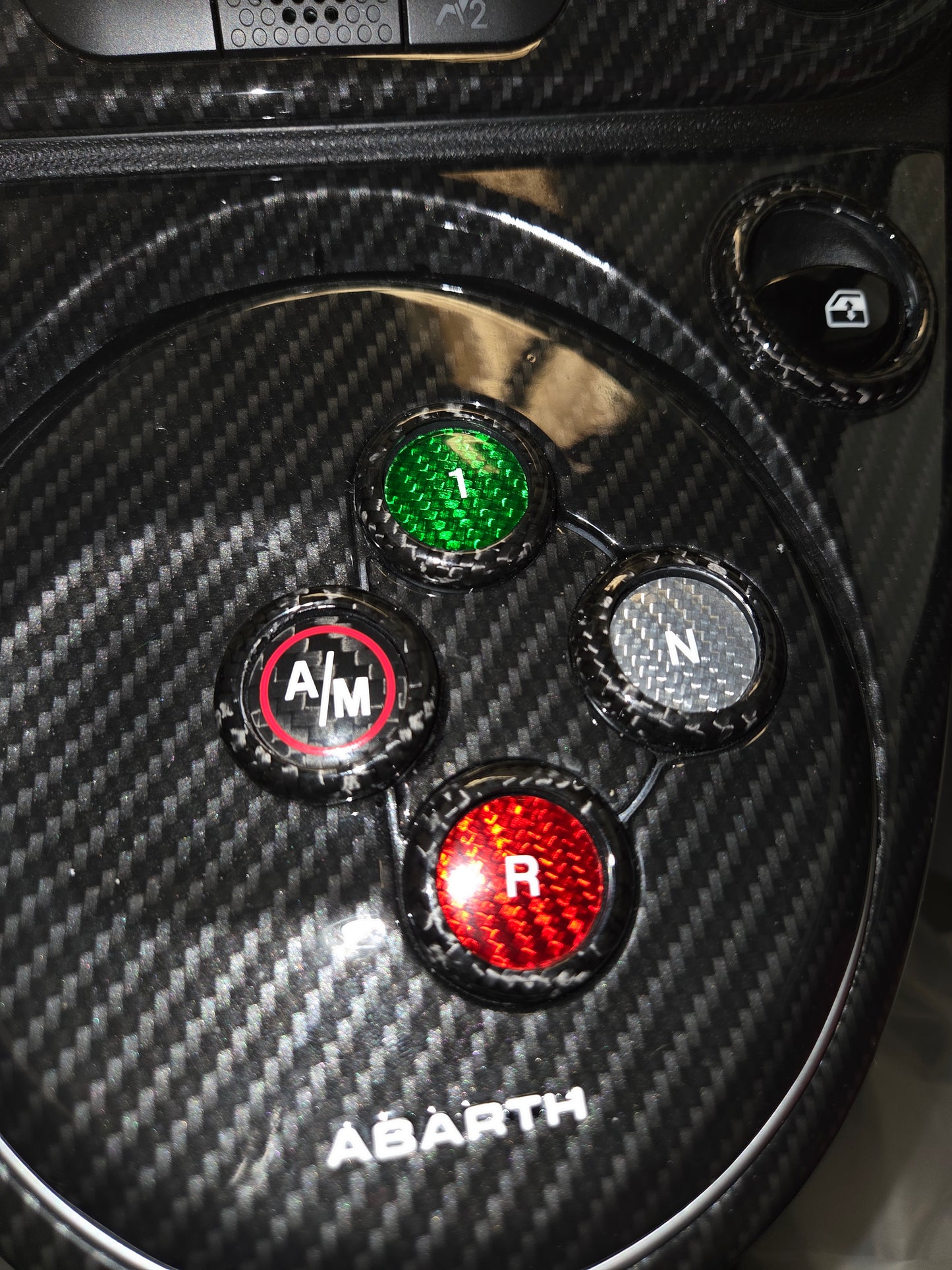 Abarth 500 All Model Auto MTA Buttons Carbon Fiber