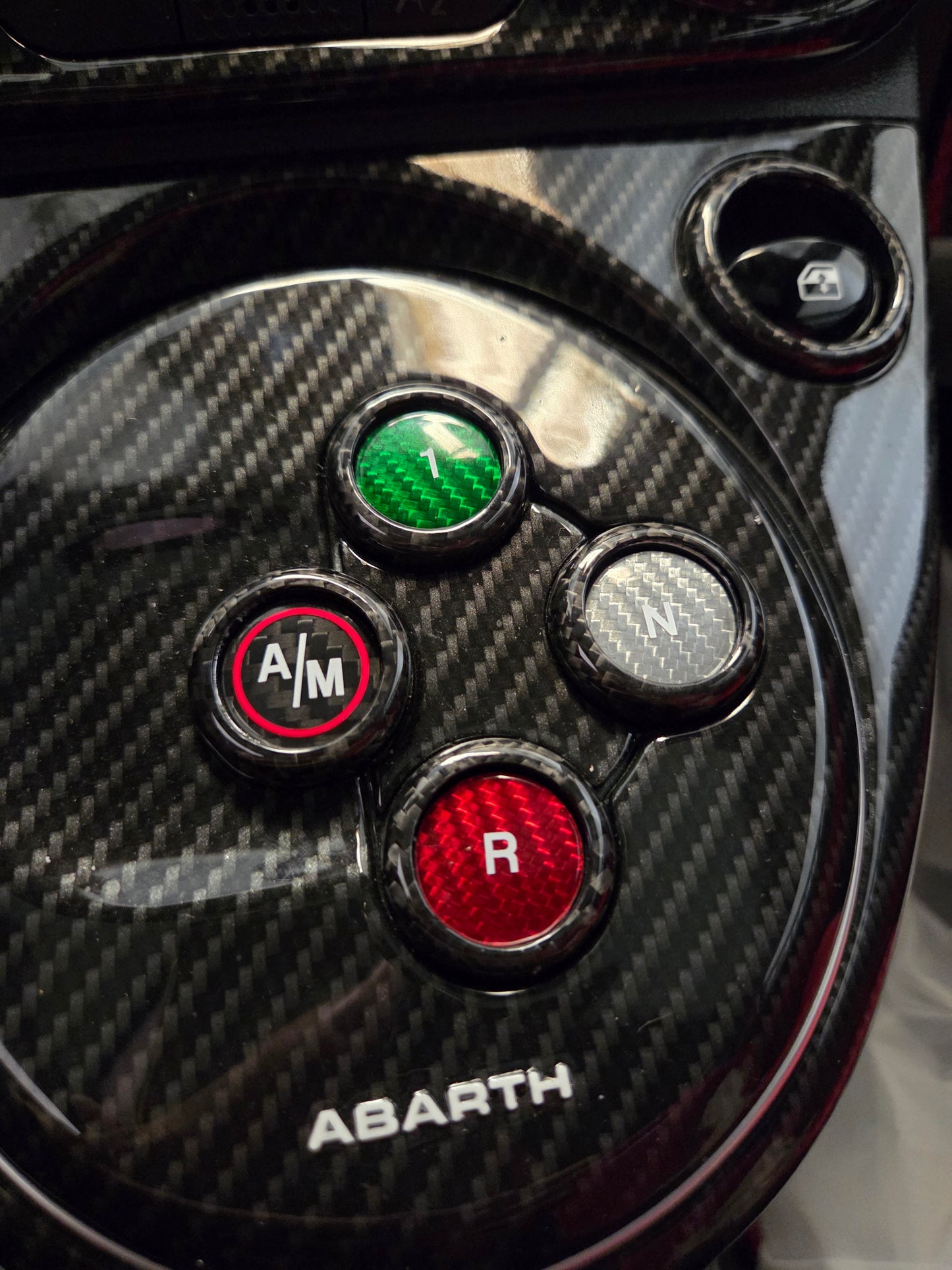 Abarth 500 All Model Auto MTA Buttons Carbon Fiber