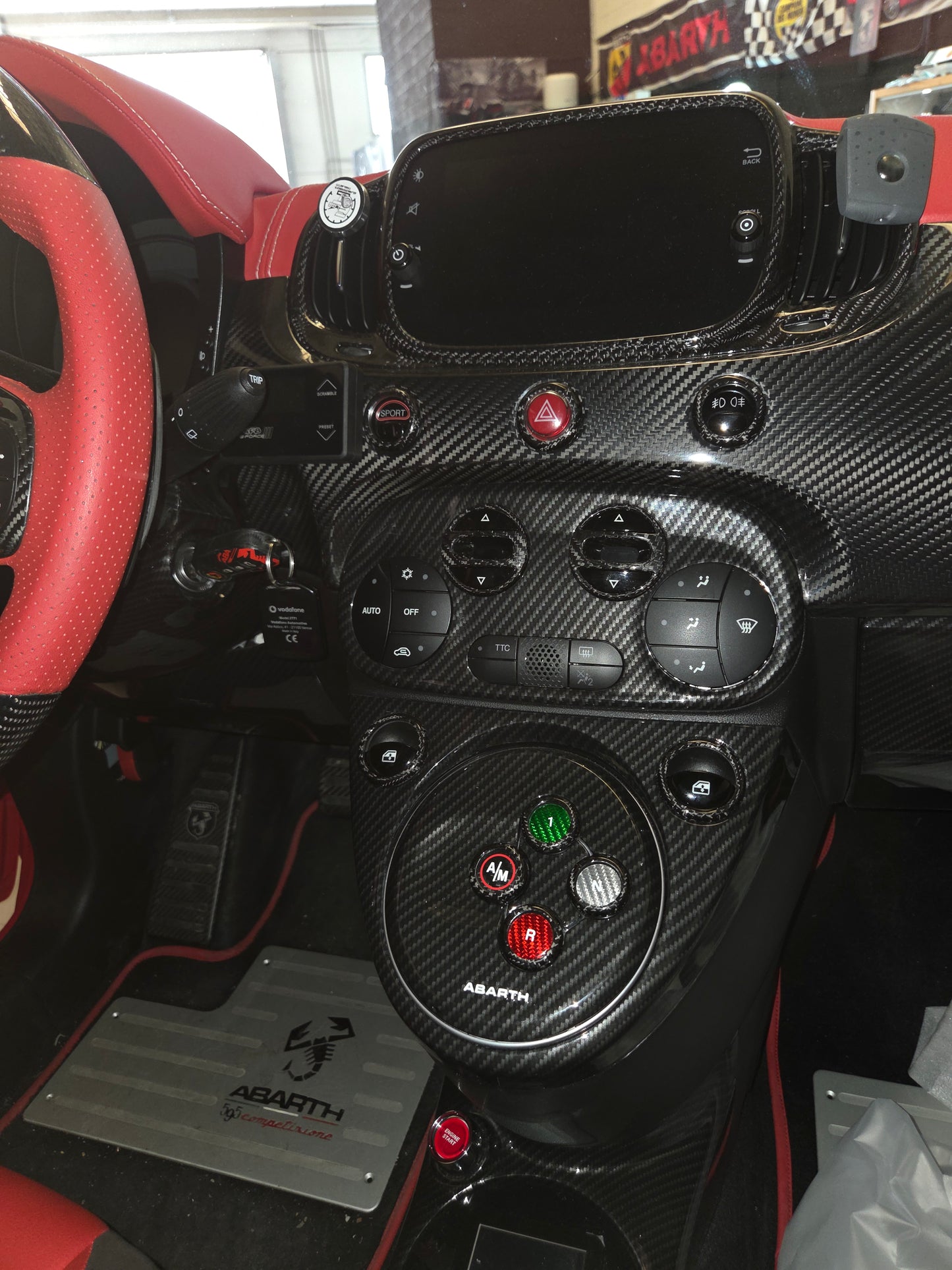 Abarth 500 All Model Auto MTA Buttons Carbon Fiber
