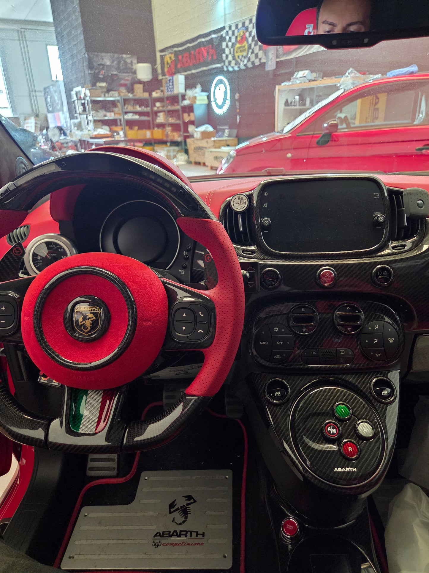 Abarth 500 All Model Auto MTA Buttons Carbon Fiber