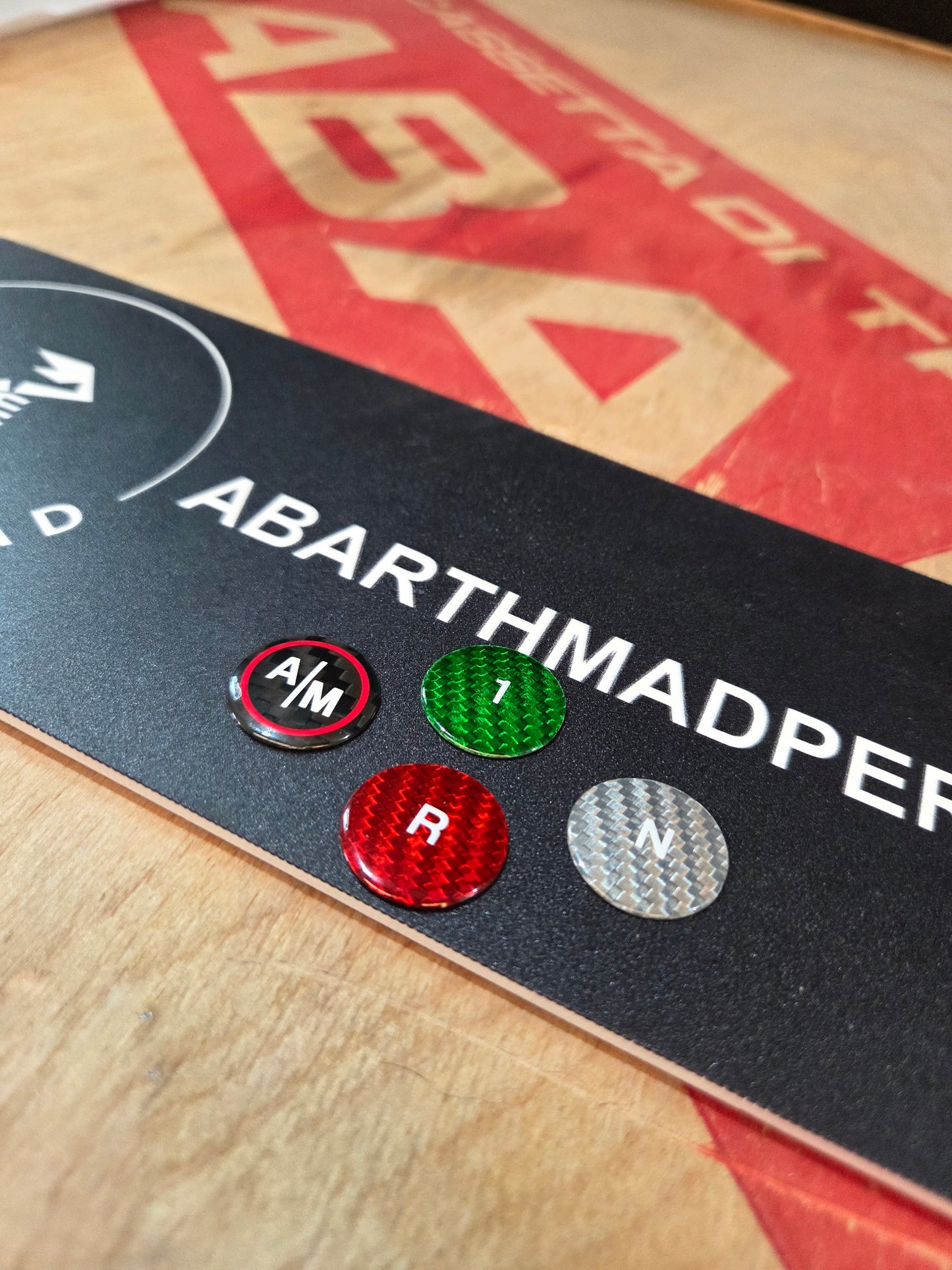 Abarth 500 All Model Auto MTA Buttons Carbon Fiber