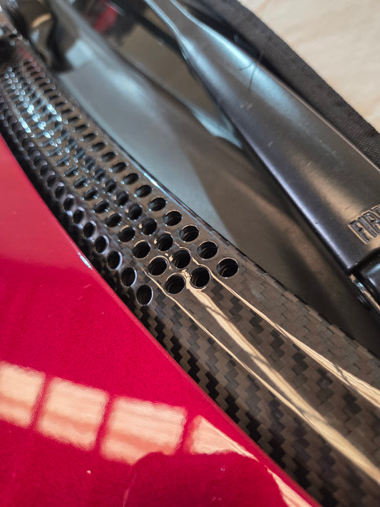New!! Abarth 500 LHD Carbon Fiber 100% Real Cover Windshield Vierteaguas Cubierta Fibra de Carbono