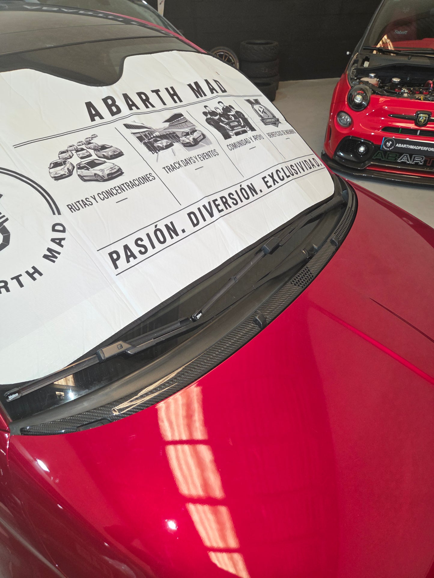 New!! Abarth 500 LHD Carbon Fiber 100% Real Cover Windshield Vierteaguas Cubierta Fibra de Carbono