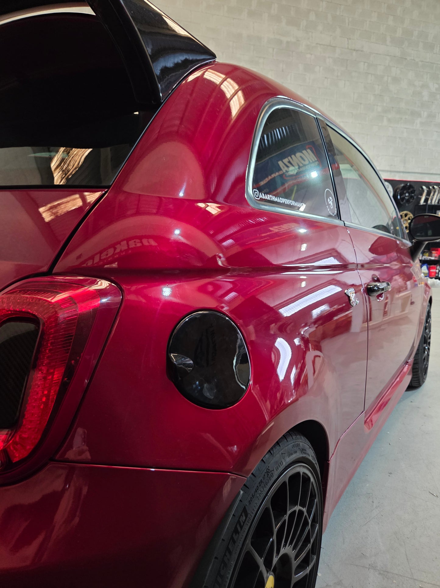 Abarth 500 All Model Black Gloss Fuel Gas Cover Tapa Depósito Gasolina Negro Brillo