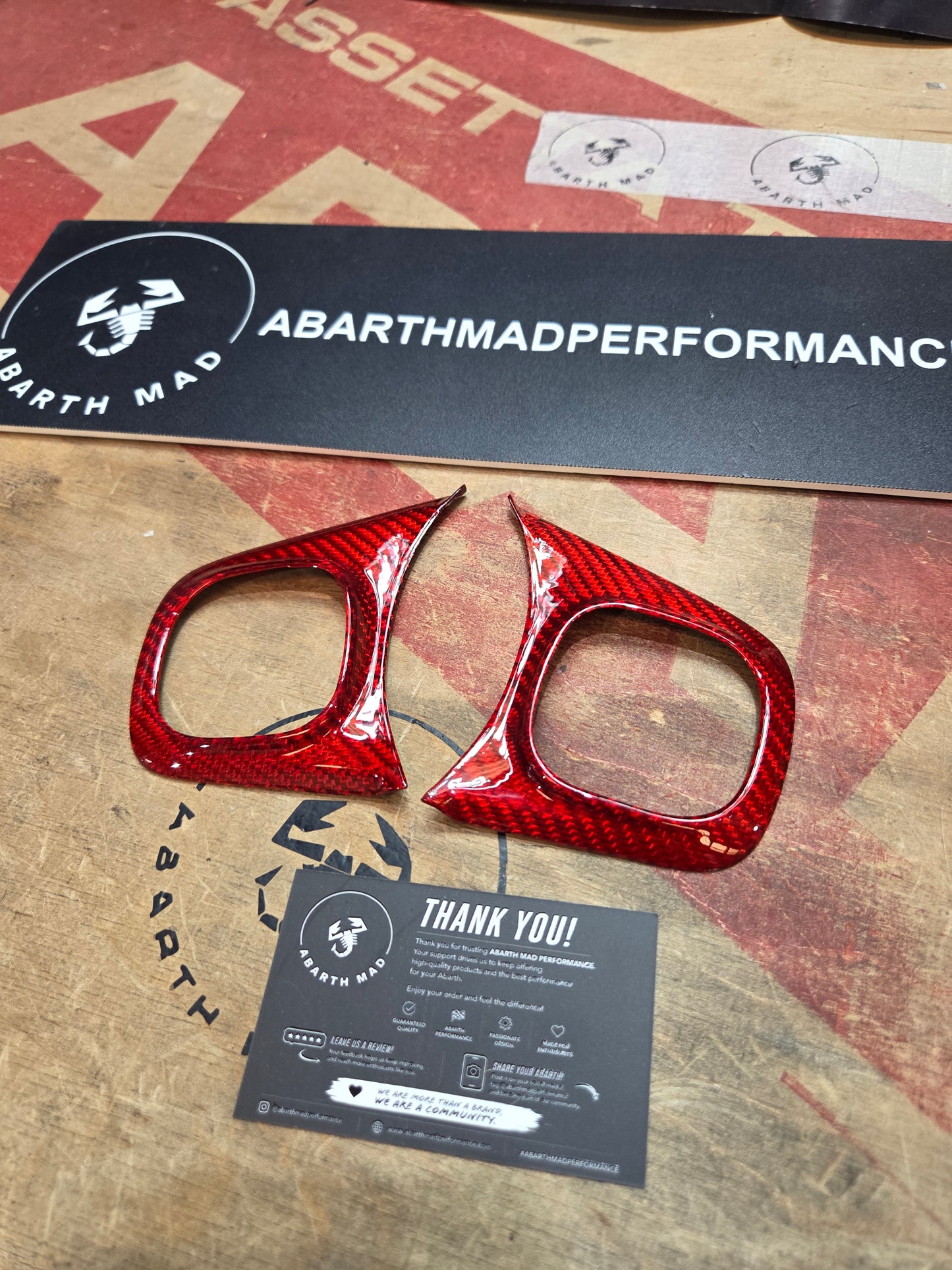 Restyling Volante Abarth Copri Pulsanti Multifunzione in Fibra di Carbonio