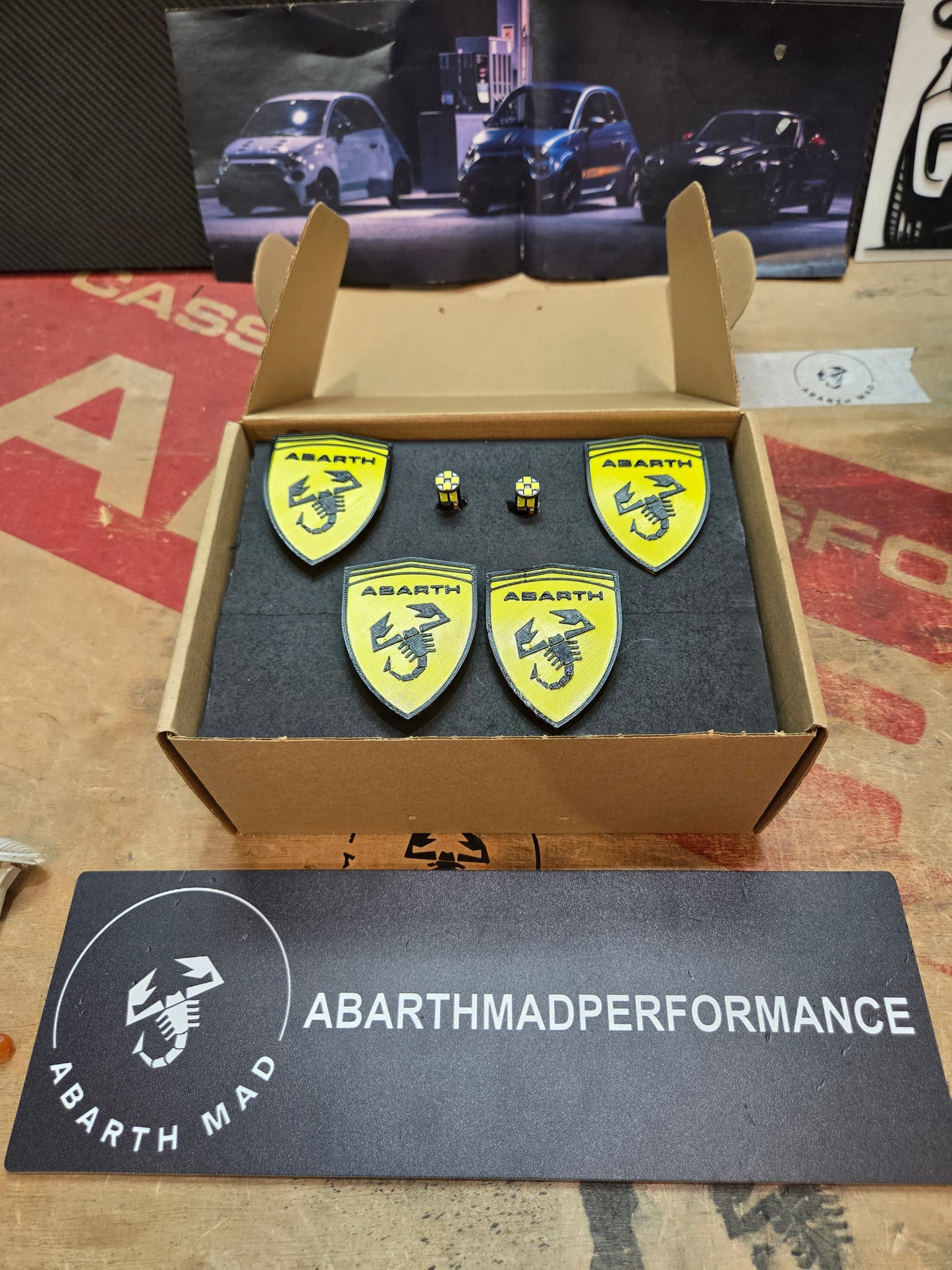 Abarth Fiat 500 3D Ferrari Style Front Side Markers Pair (2) Fenders Intermitentes Delanteros + Led